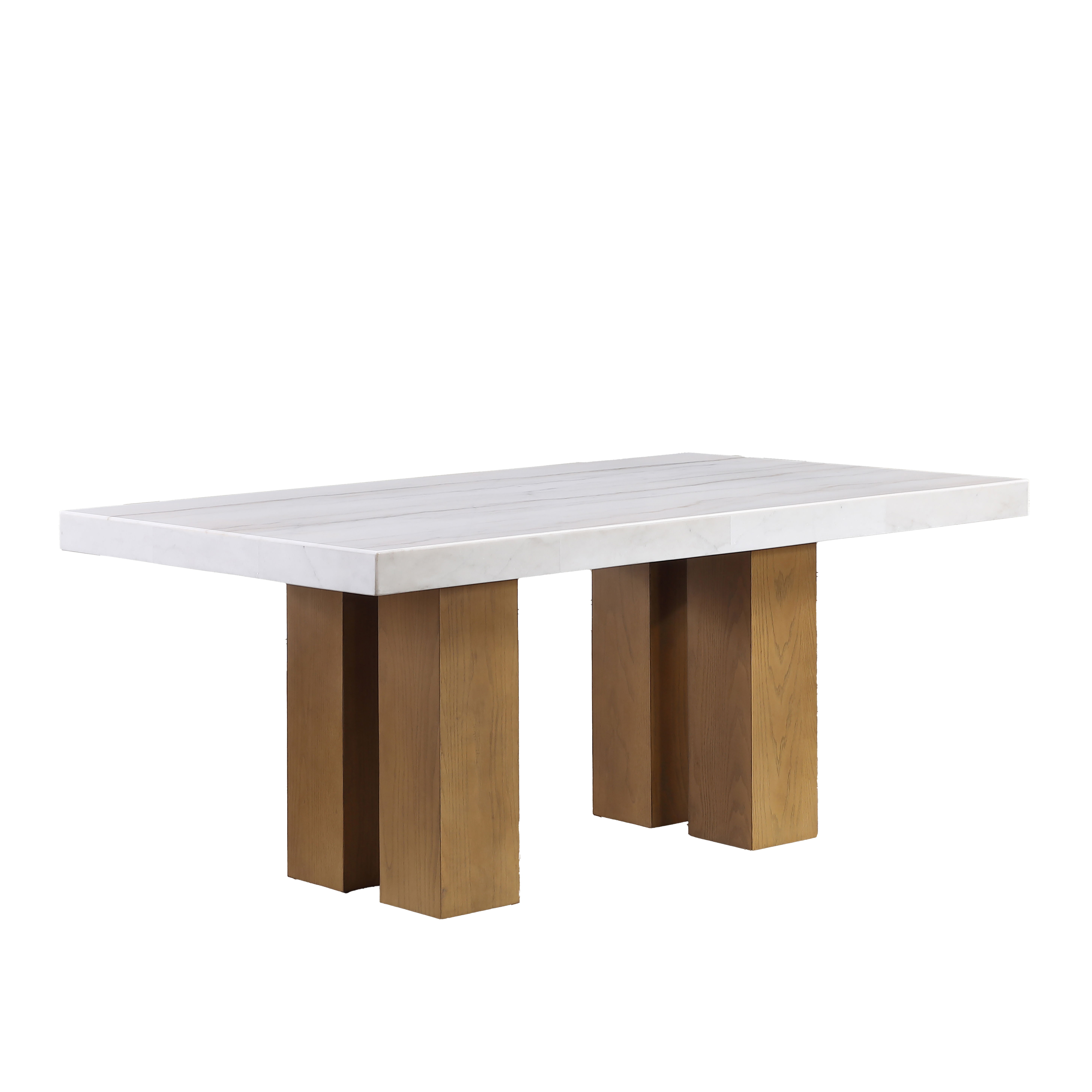 Artemis - Marble Dining Table - White / Tan