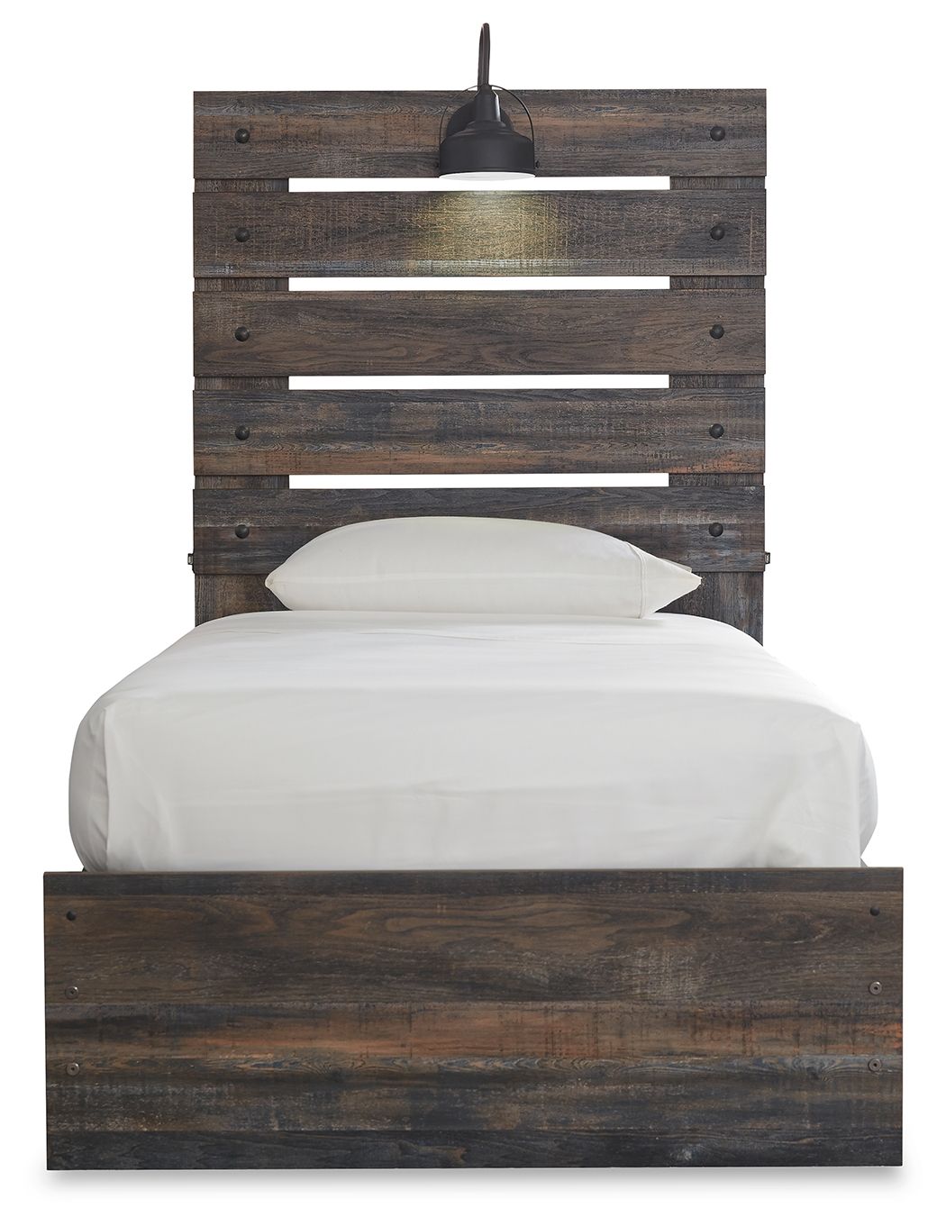 Drystan - Twin Panel Bed With 4 Side Drawers - Brown / Beige