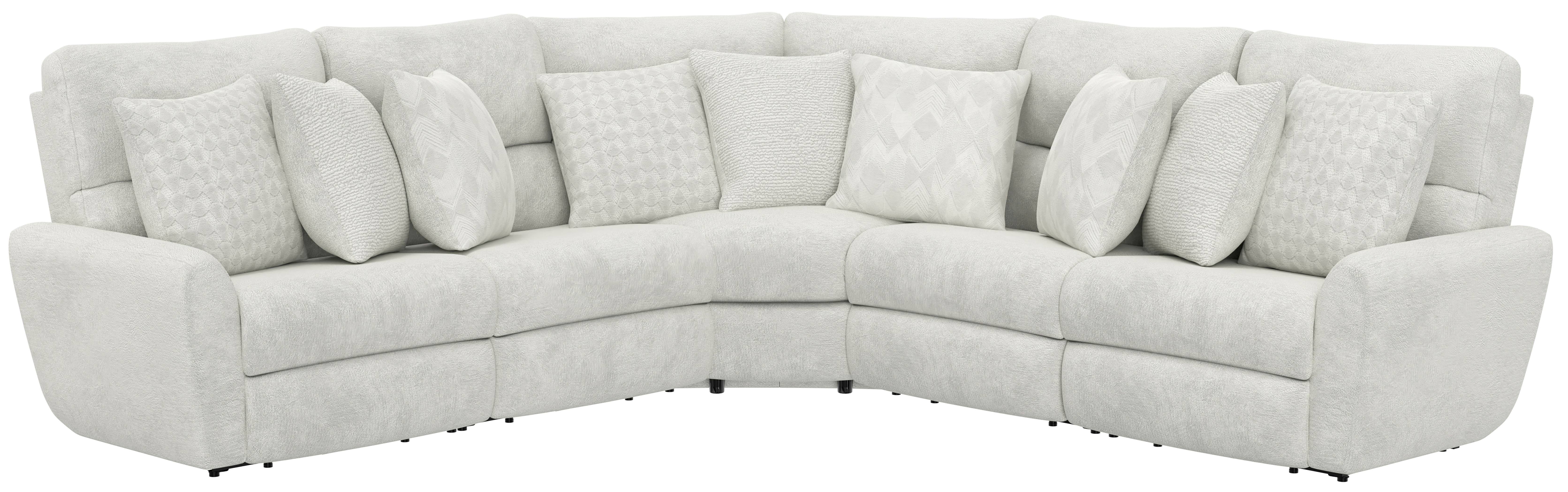 Majesty - 3 Piece Deep Seating Power Reclining Sectional - White