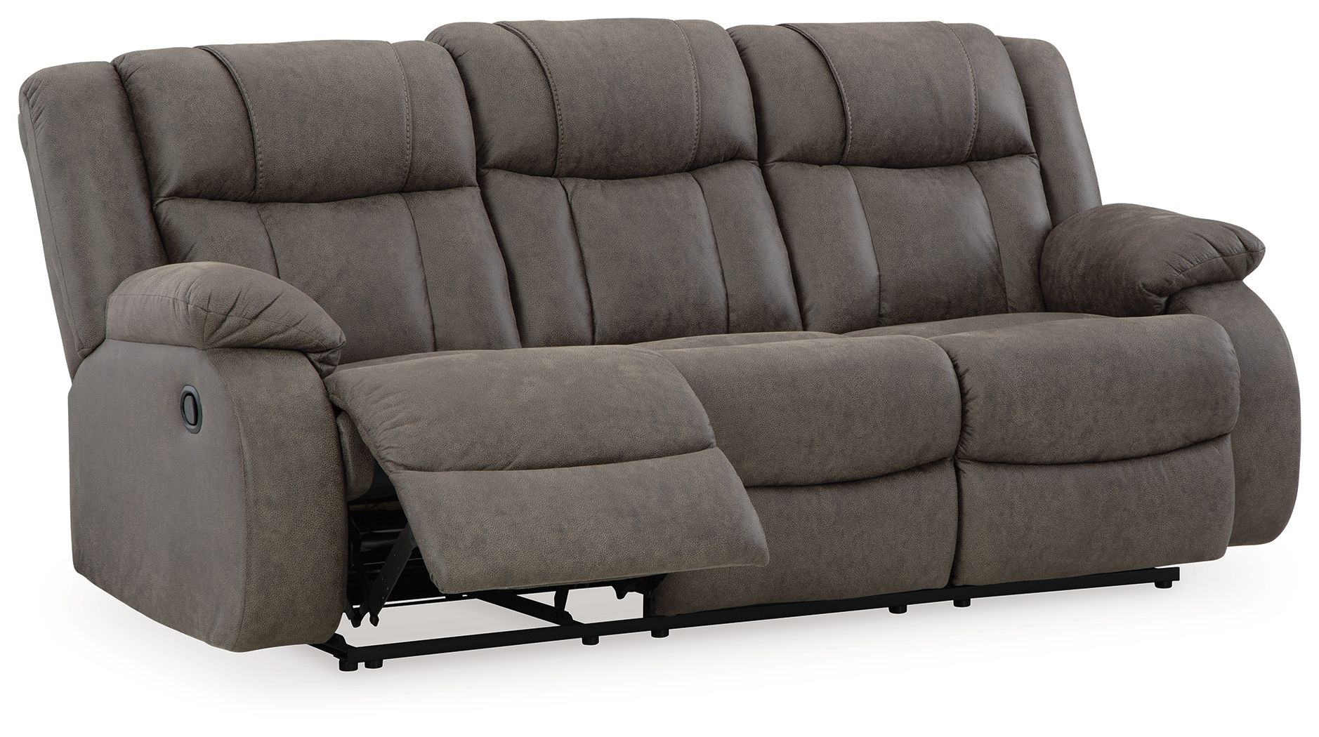 Ashley Furniture First Base - 2 Pc. - Reclining Sofa, Reclining Loveseat - Gunmetal - Image 4