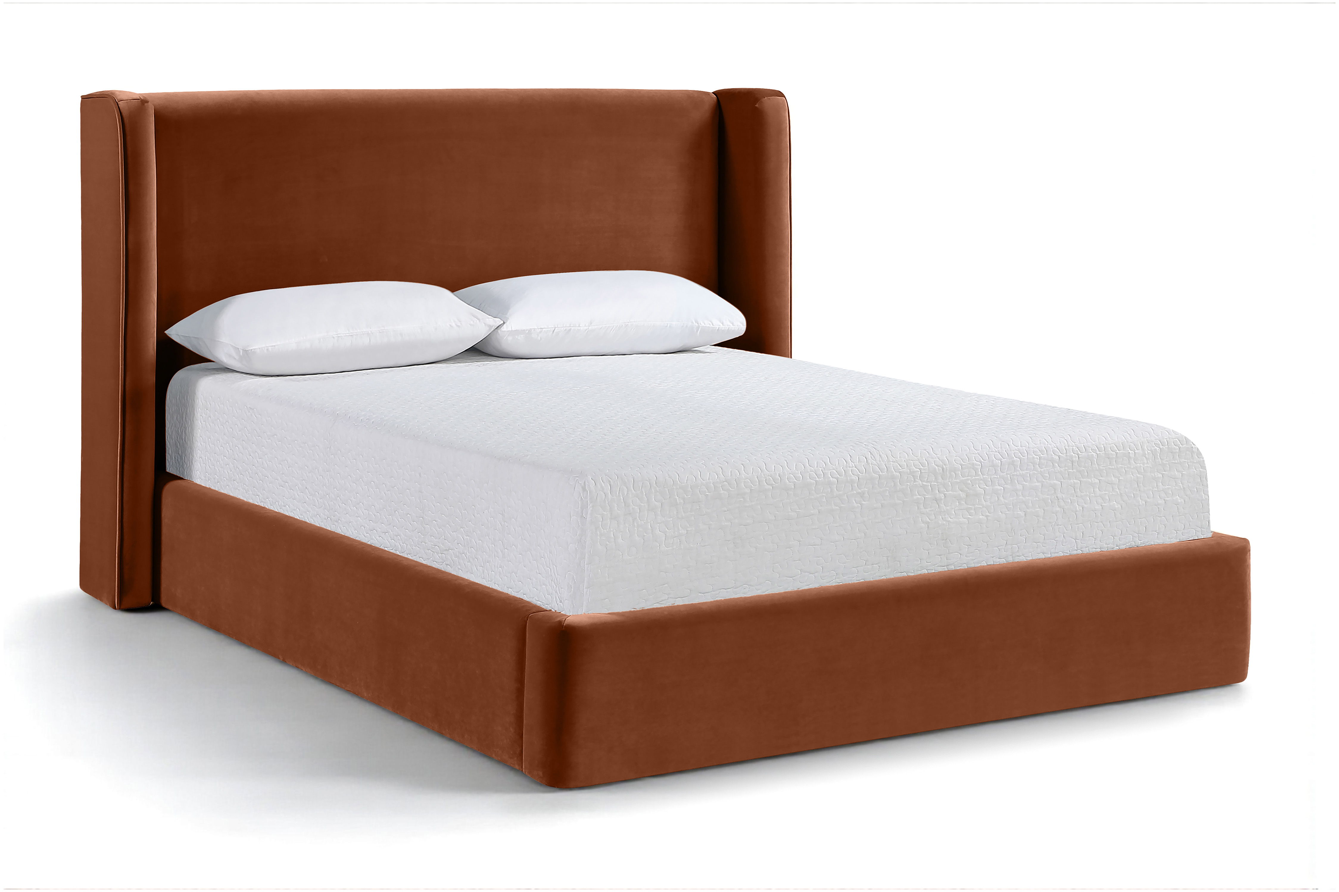 Kendall - Velvet Upholstered King Bed - Cognac