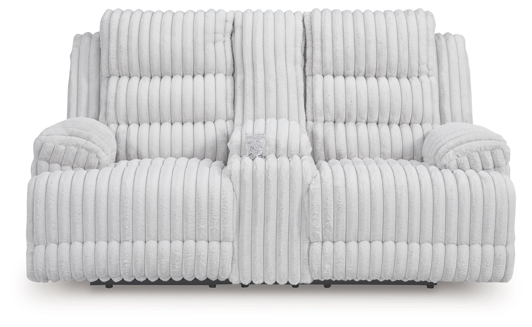 Ashley Furniture Rhines Falls - Double Reclining Power Loveseat With Console - Alloy - Image 4