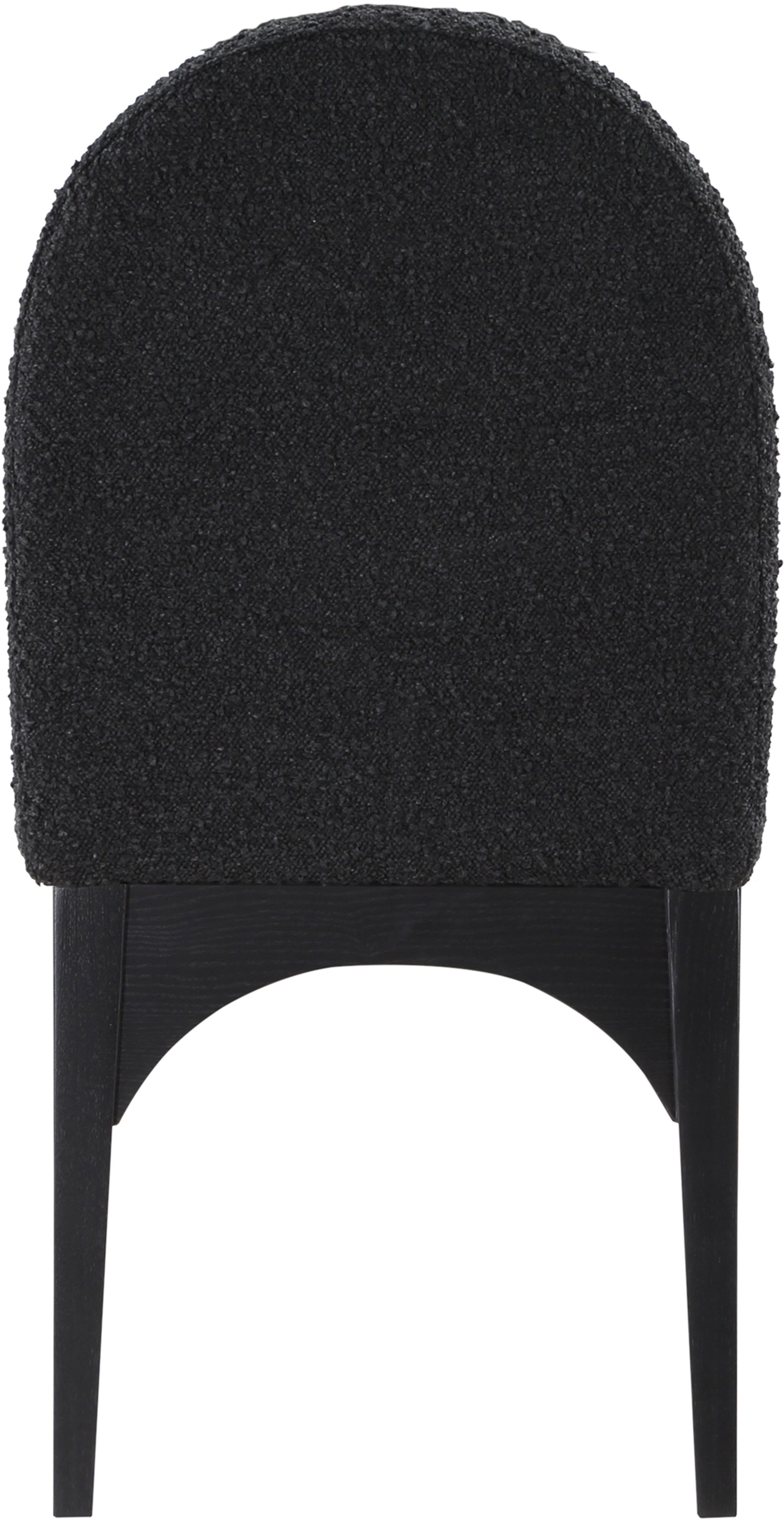 Waldorf - Boucle Dining Side Chair With Black Legs - Black