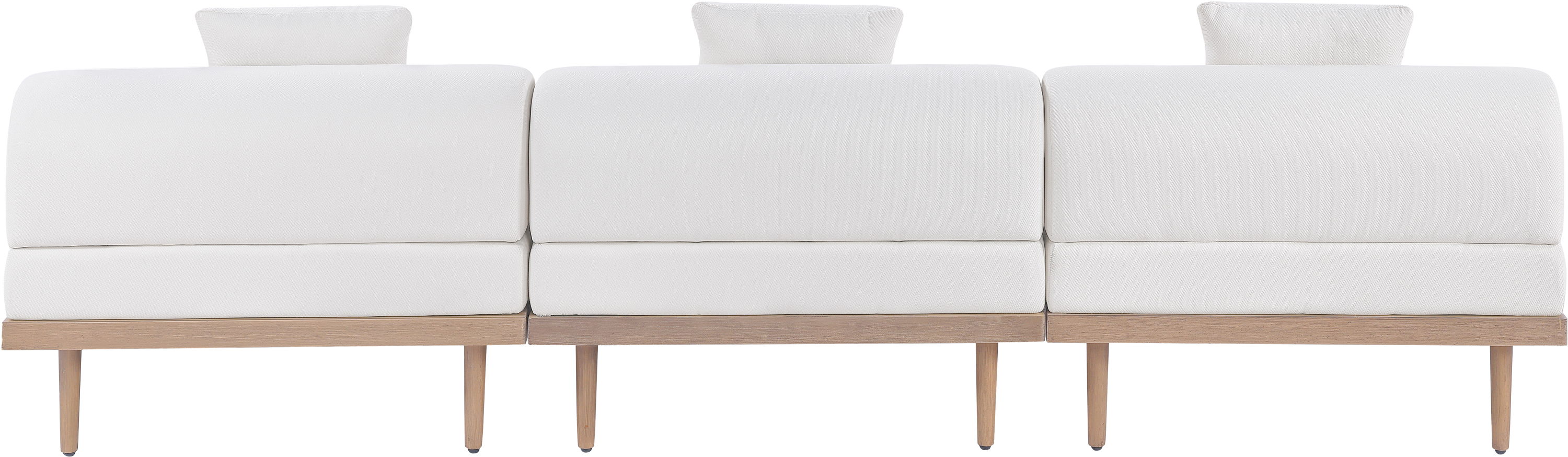 Laguna - 3 Piece 106.5" Upholstered Outdoor Patio Modular Sofa - Cream