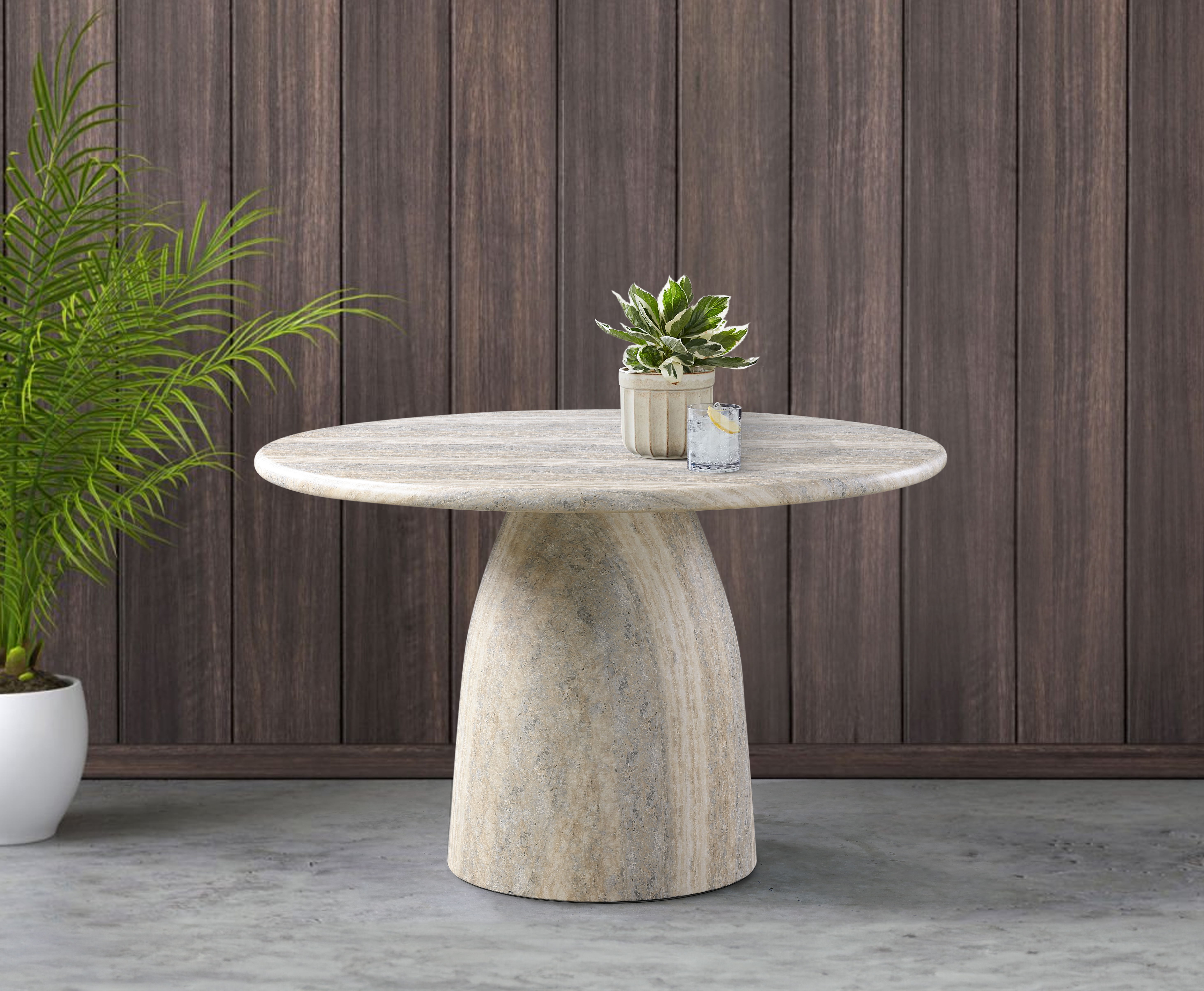 Cosenza - 48.5" Concrete Dining Table - Travertine