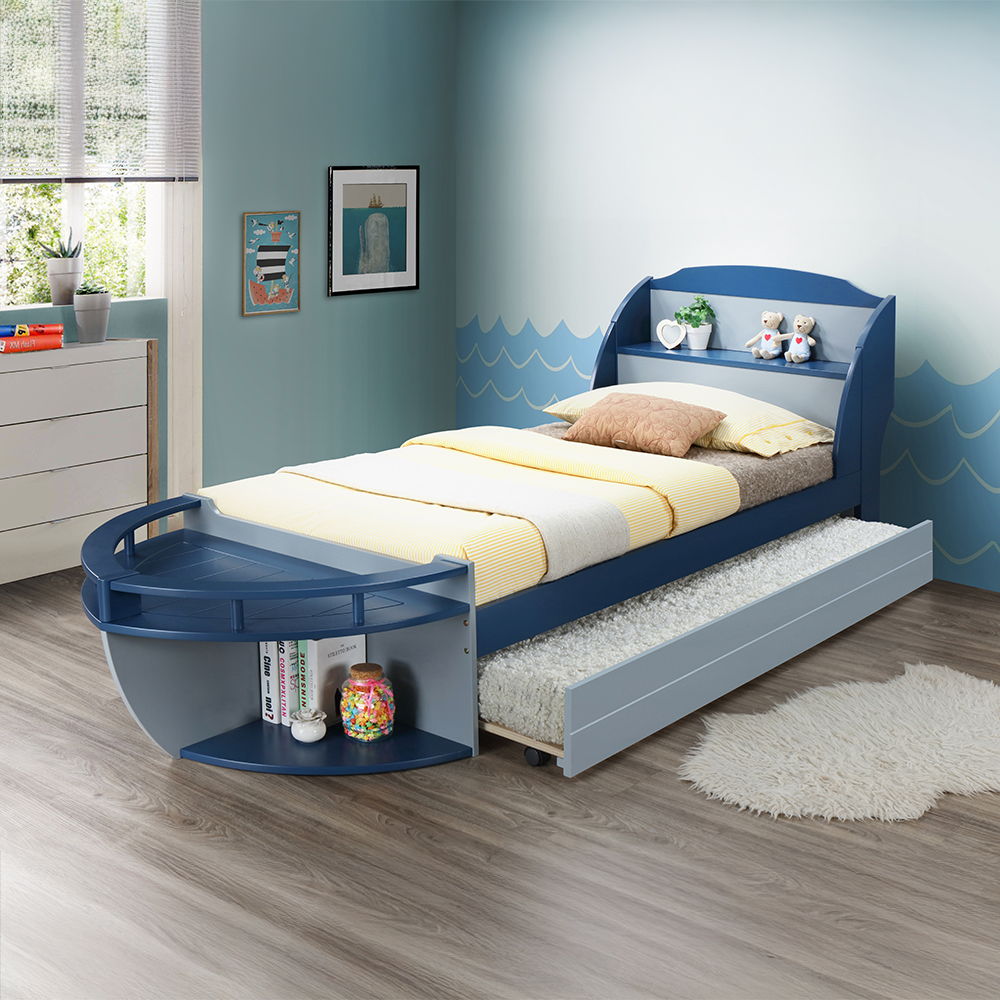 Neptune II - Twin Bed - Gray / Navy, gray, view 2