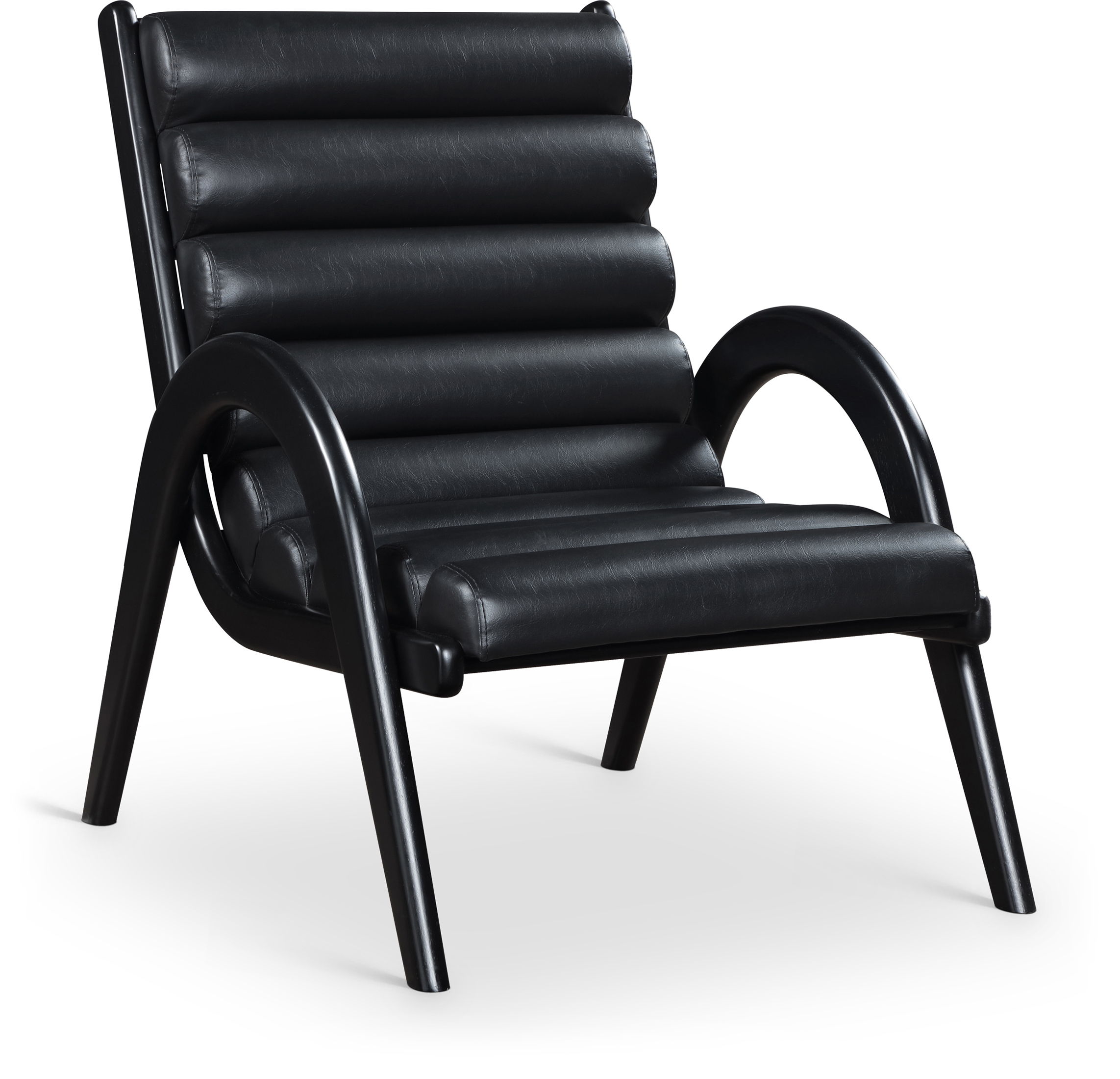 Randal - Vegan Leather Upholstered Accent Chair - Black