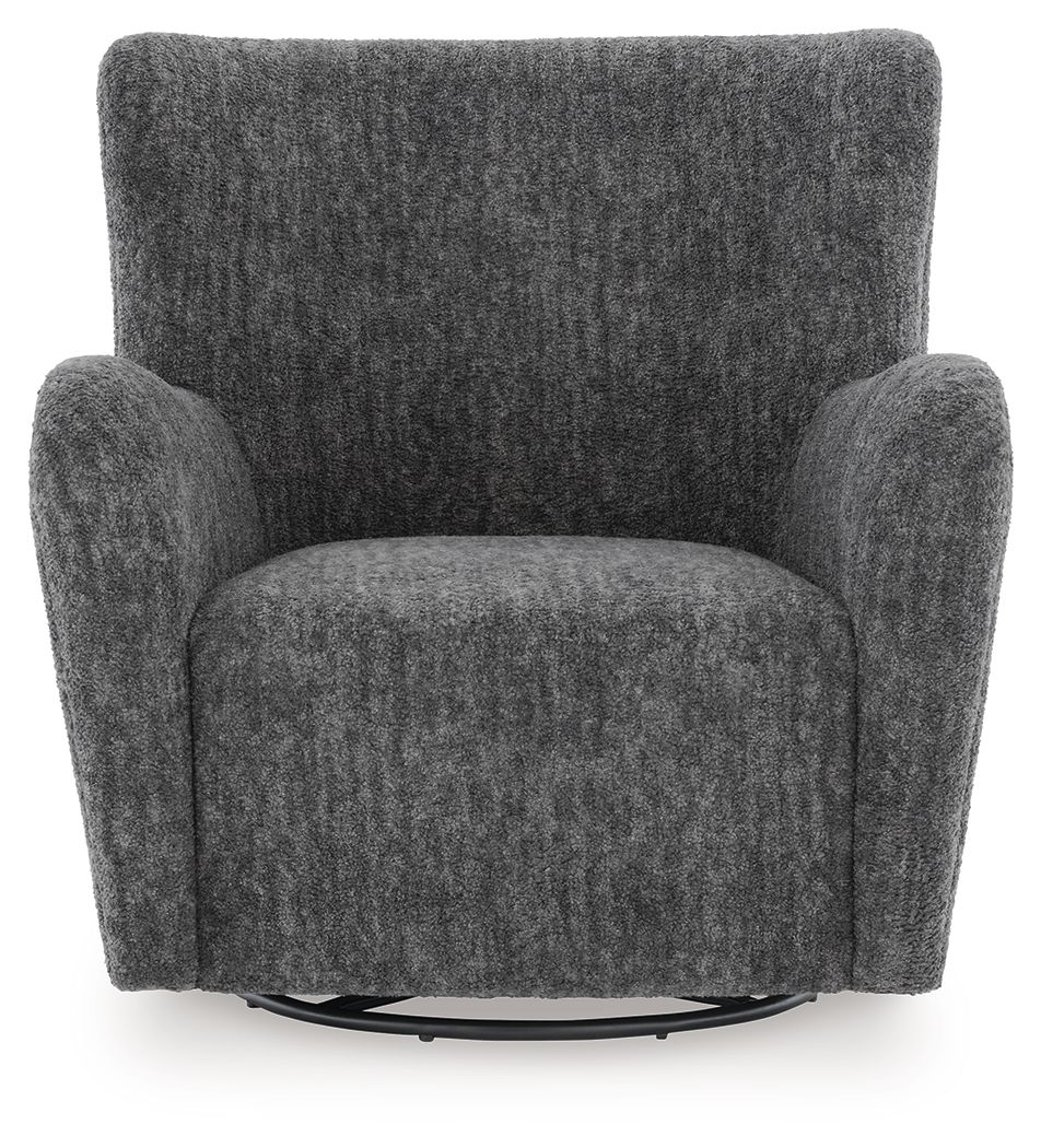 Ashley Furniture Rowenburg - Swivel Glider Accent Chair - Heather Charcoal - Image 3