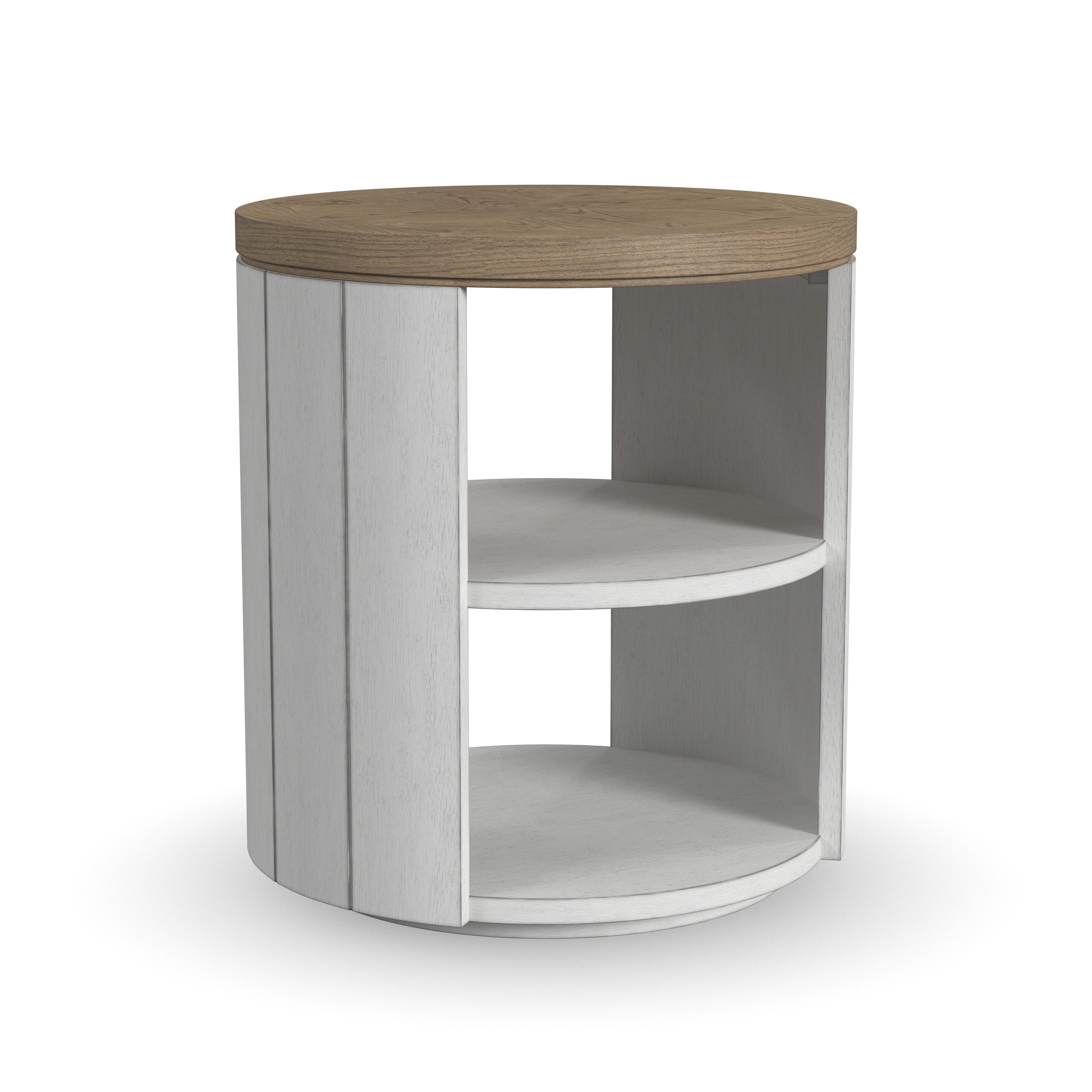 Melody - Round End Table - White, white