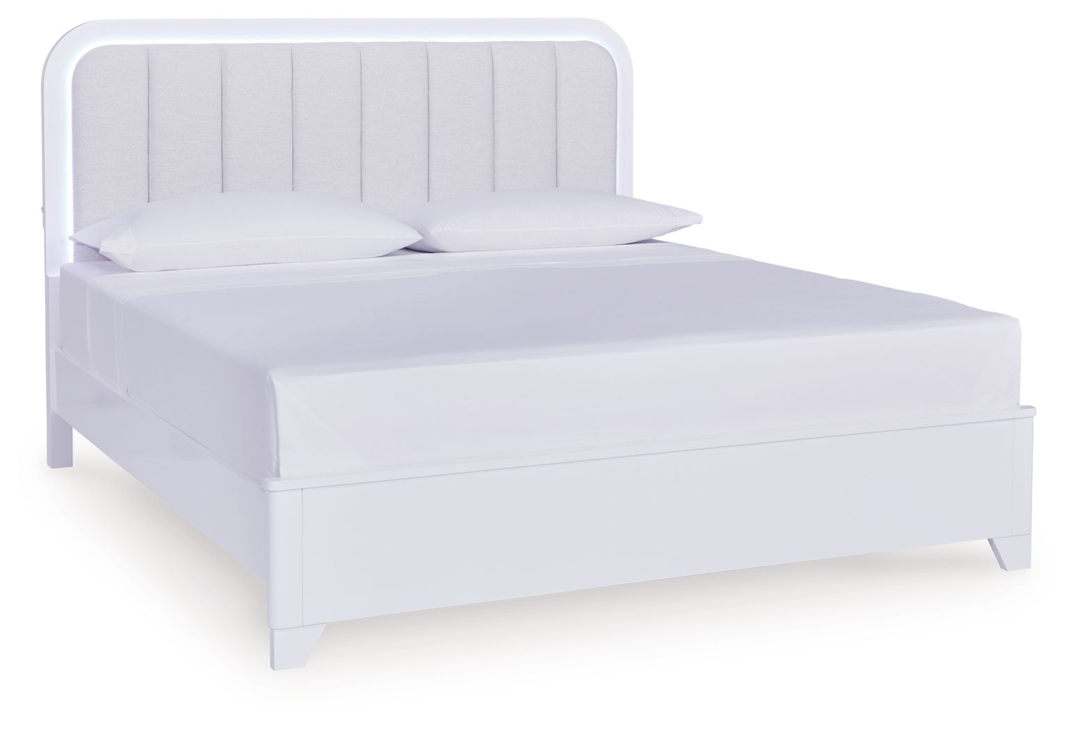 Jarlee - King Upholstered Panel Bed - White