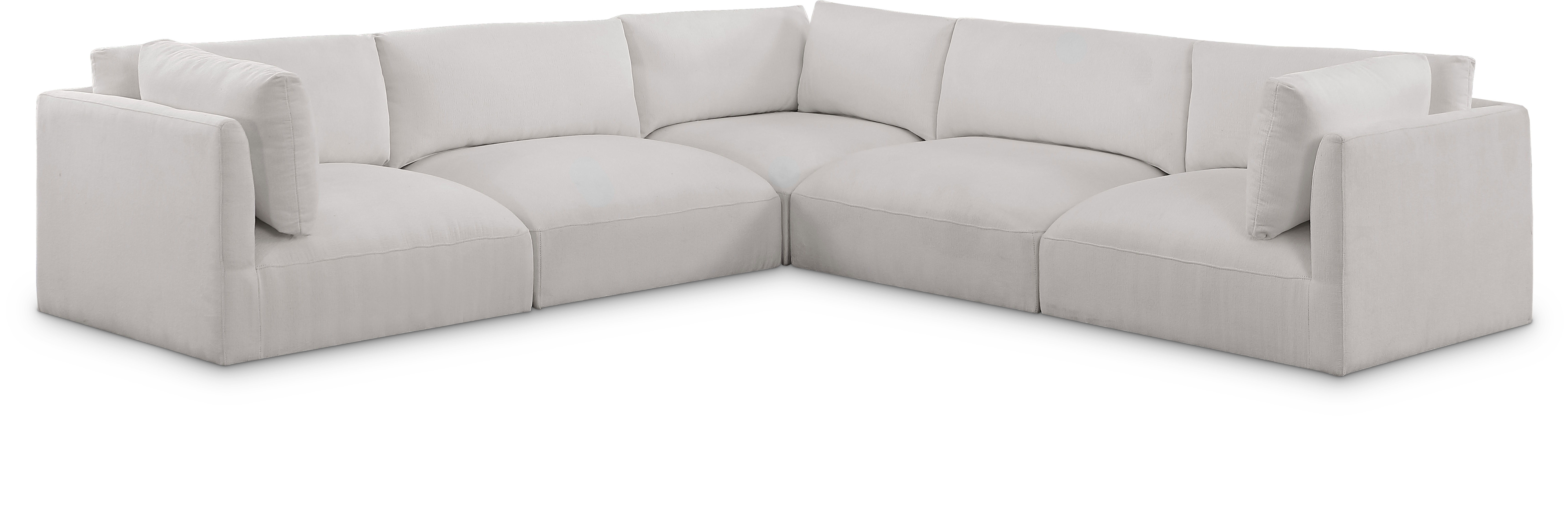 Ease - 5 Piece Modular Corner Sectional - Cream