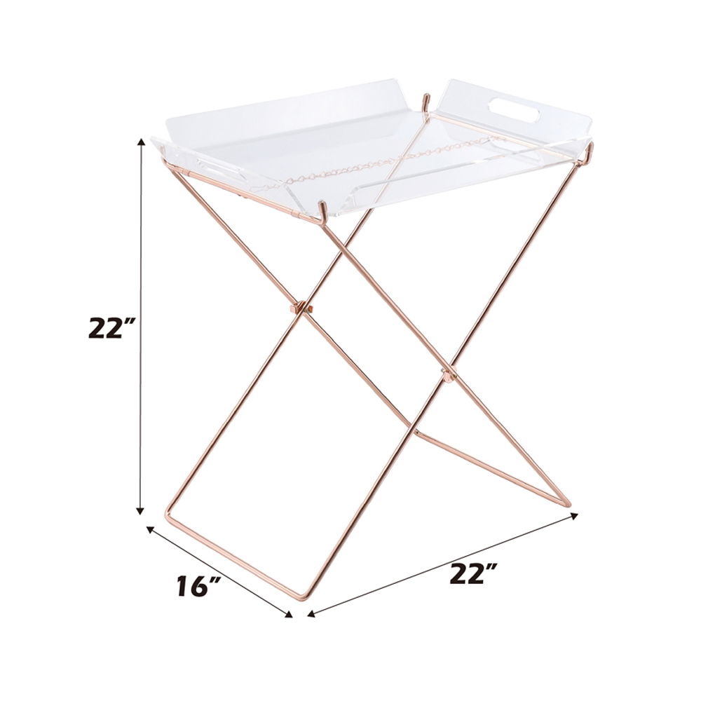 Cercie - Tray Table - Clear Acrylic & Copper, beige, view 4