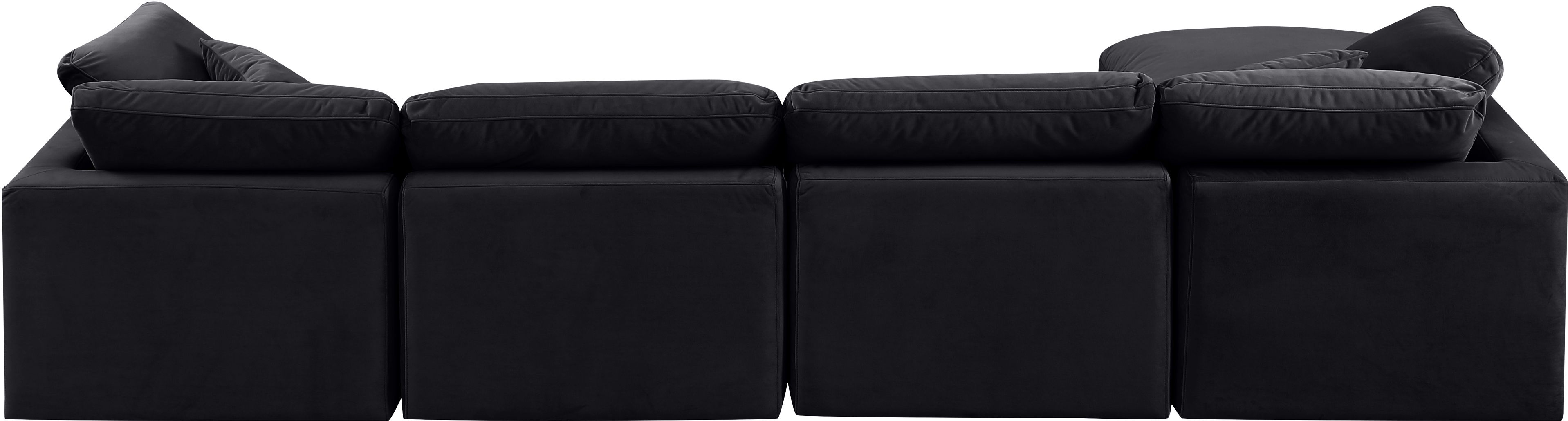 Indulge - Velvet 5 Piece Modular Sectional With Chaise - Charcoal