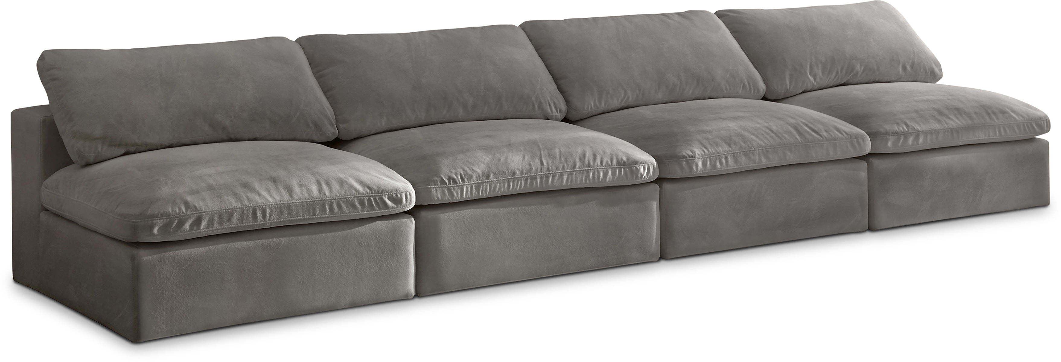 Cozy - Modular 4 Seat Armless Sofa - Gray