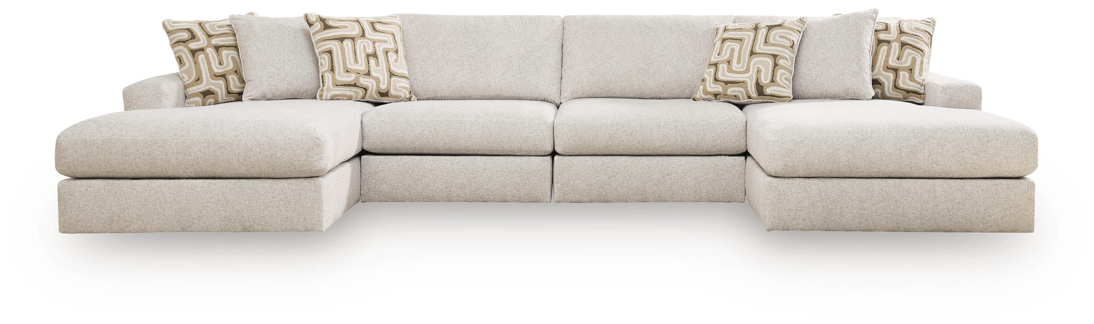 Kestrie – 4-Piece Double Chaise Sectional – Feathered