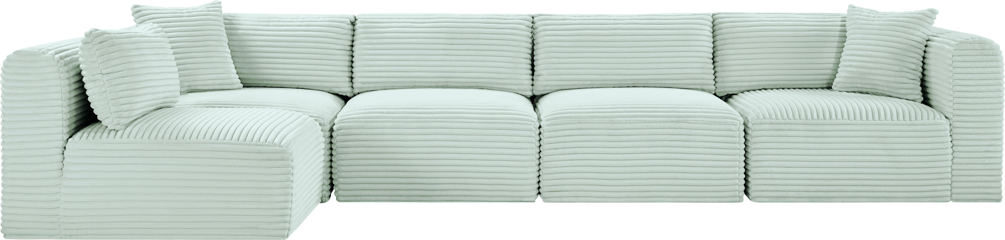 Shaggy - 5 Piece Modular Sectional - Mint