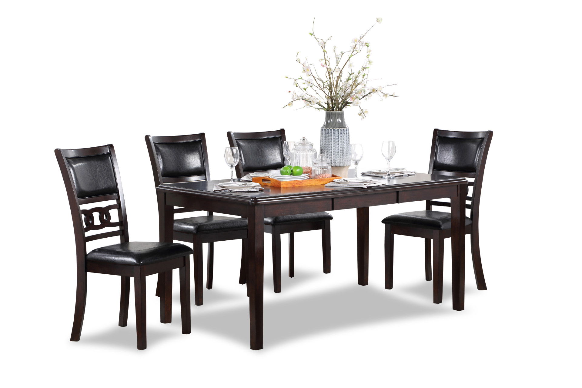 Gia - 5 Piece Dining Set (Table & 4 Chairs) - Ebony