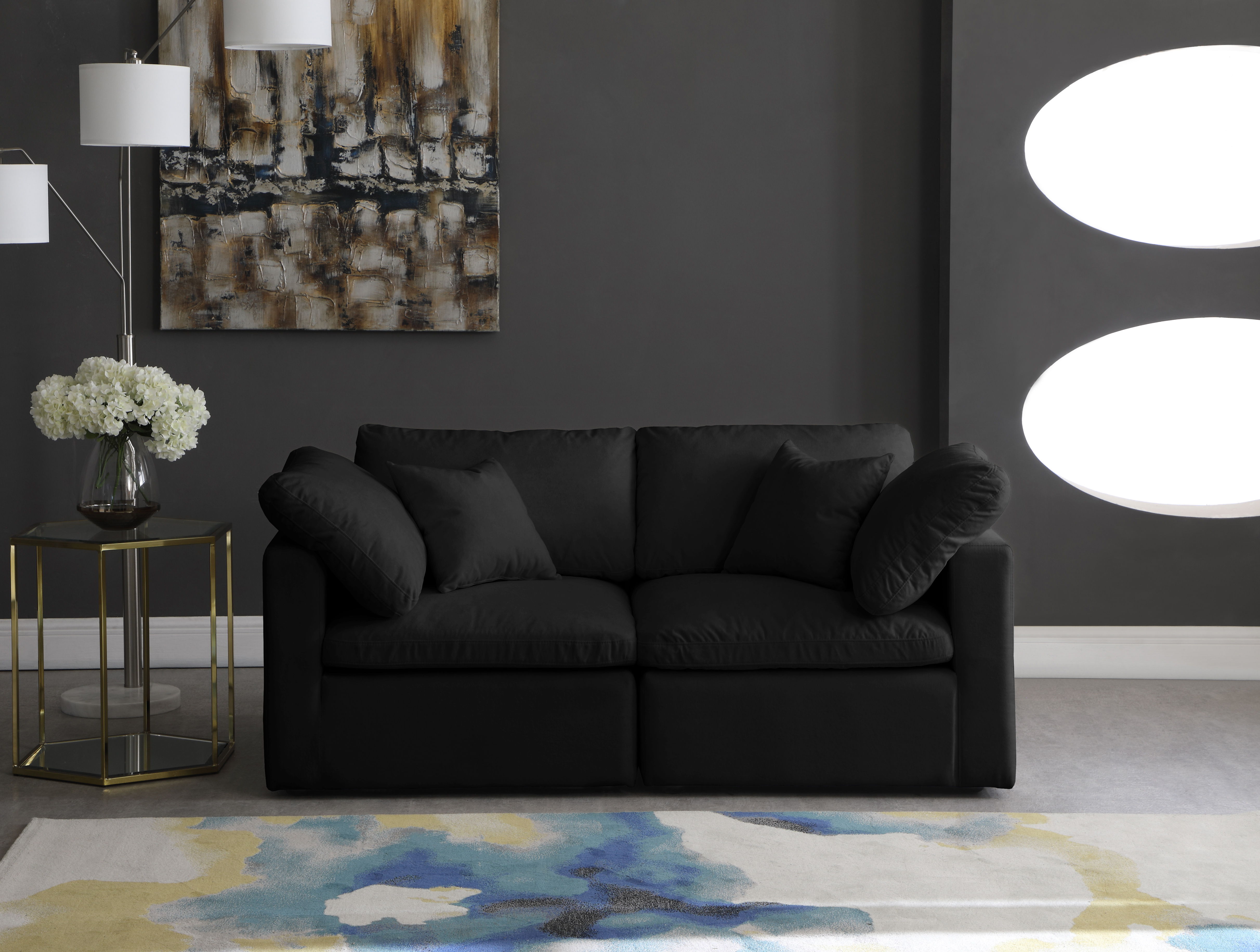 Plush - 2 Piece Modular Sofa - Black