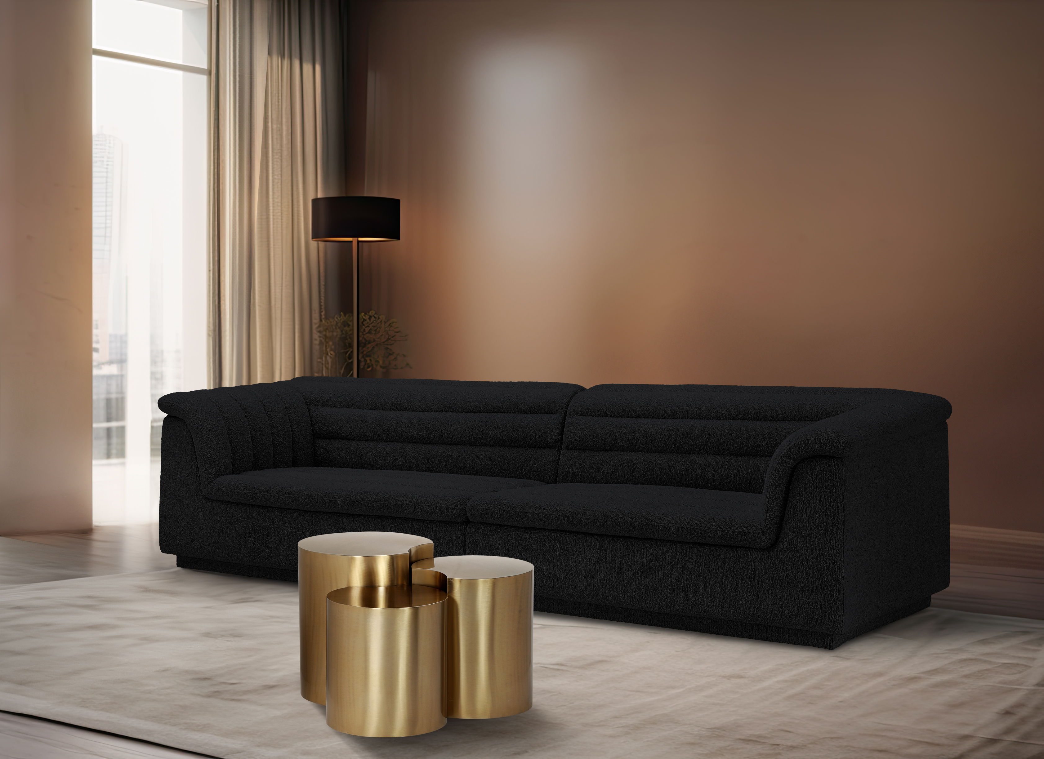 Dimple - 20" 3 Piece Modular End Table - Gold