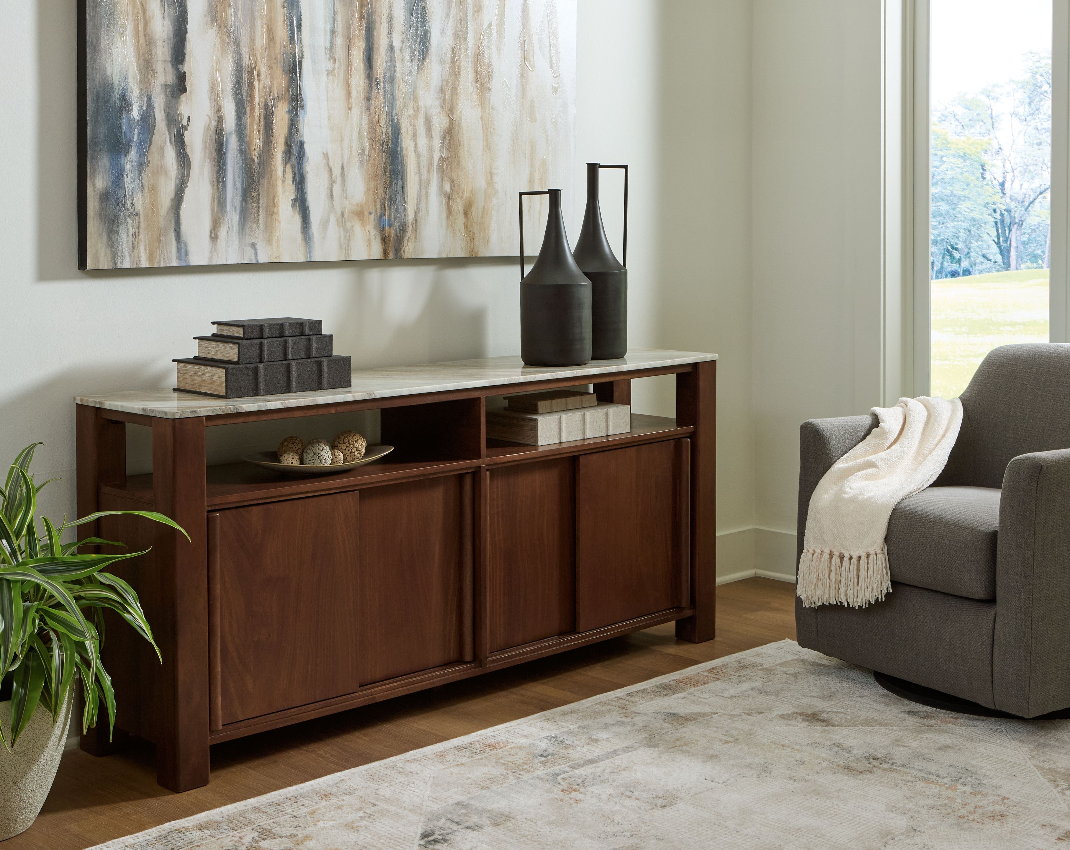 Ashley Furniture Tobinville - Accent Cabinet - Dark Brown - Image 2