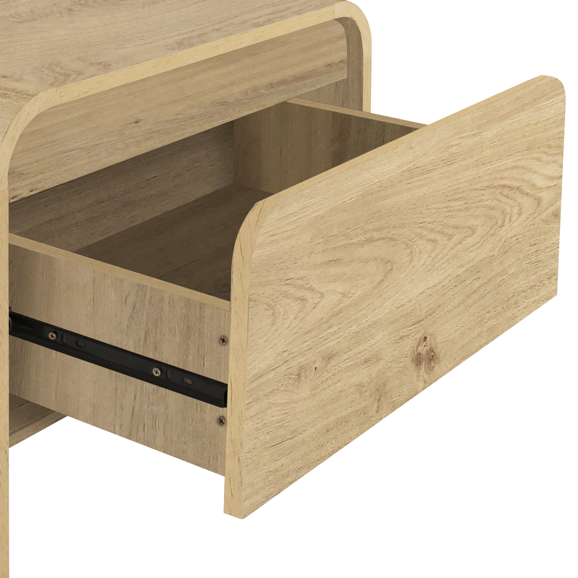 Mara - One Drawer End Table / Bedside Table - Natural, light brown, view 5