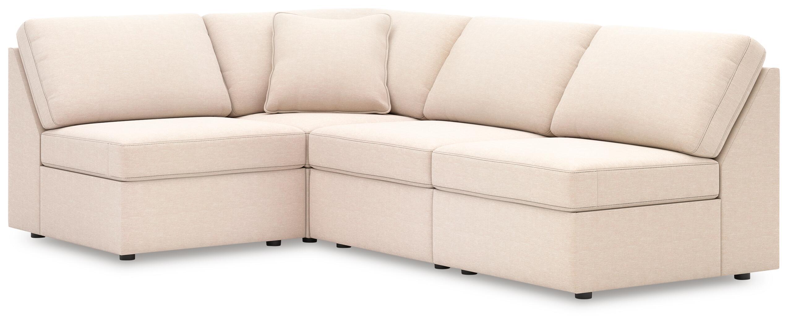 4 Pc · Sectional With 3 Armless Chairs