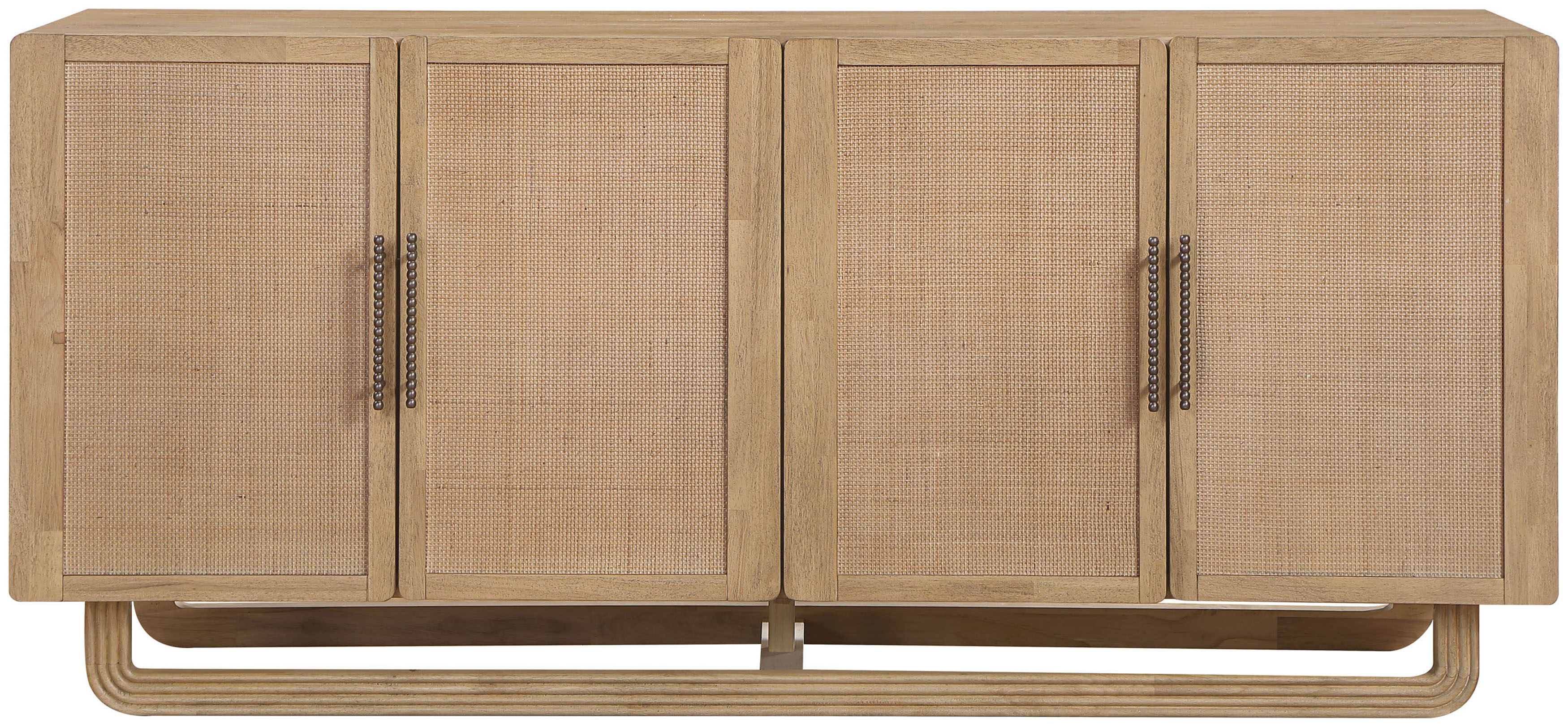 Sova - Solid Wood, Oak Veneer And Stainless Steel Sideboard/Buffet - Natural