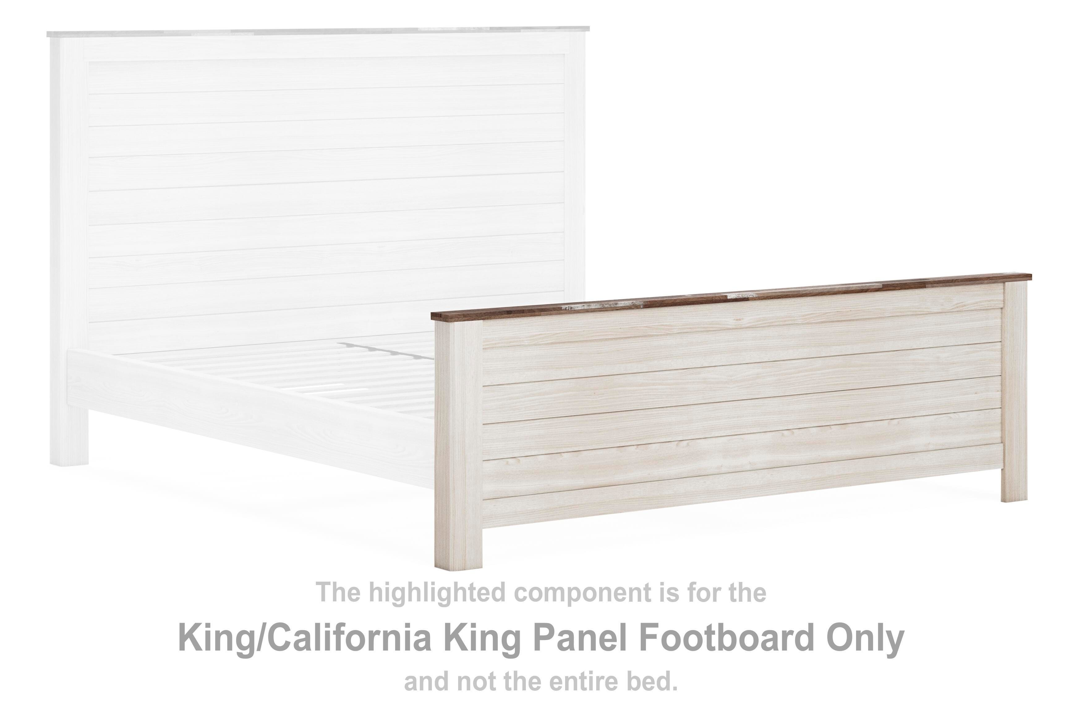 Willowton – King/Cal King Panel Footboard – Whitewash