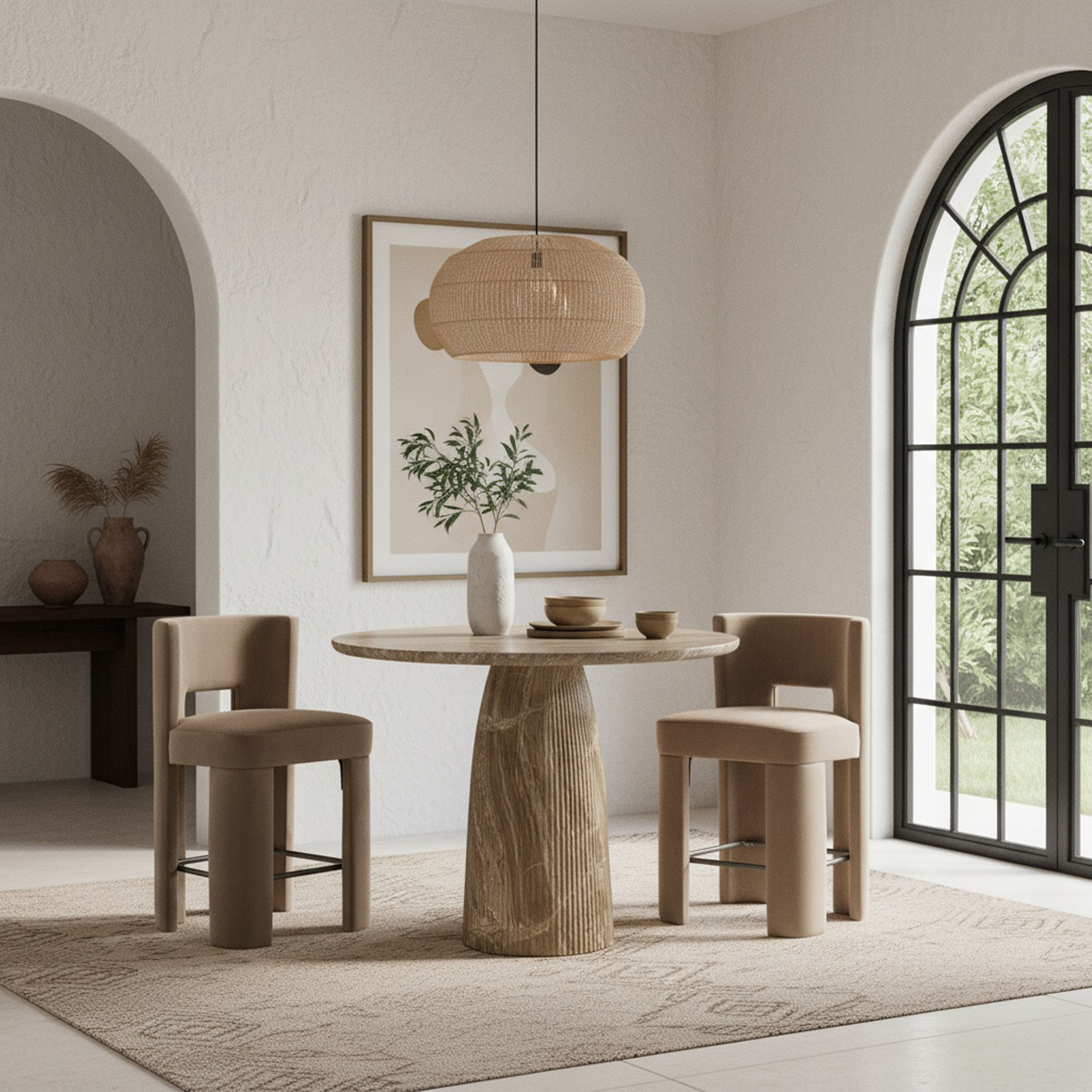Venosa - 36" Concrete Indoor / Outdoor Bar Table - Beige