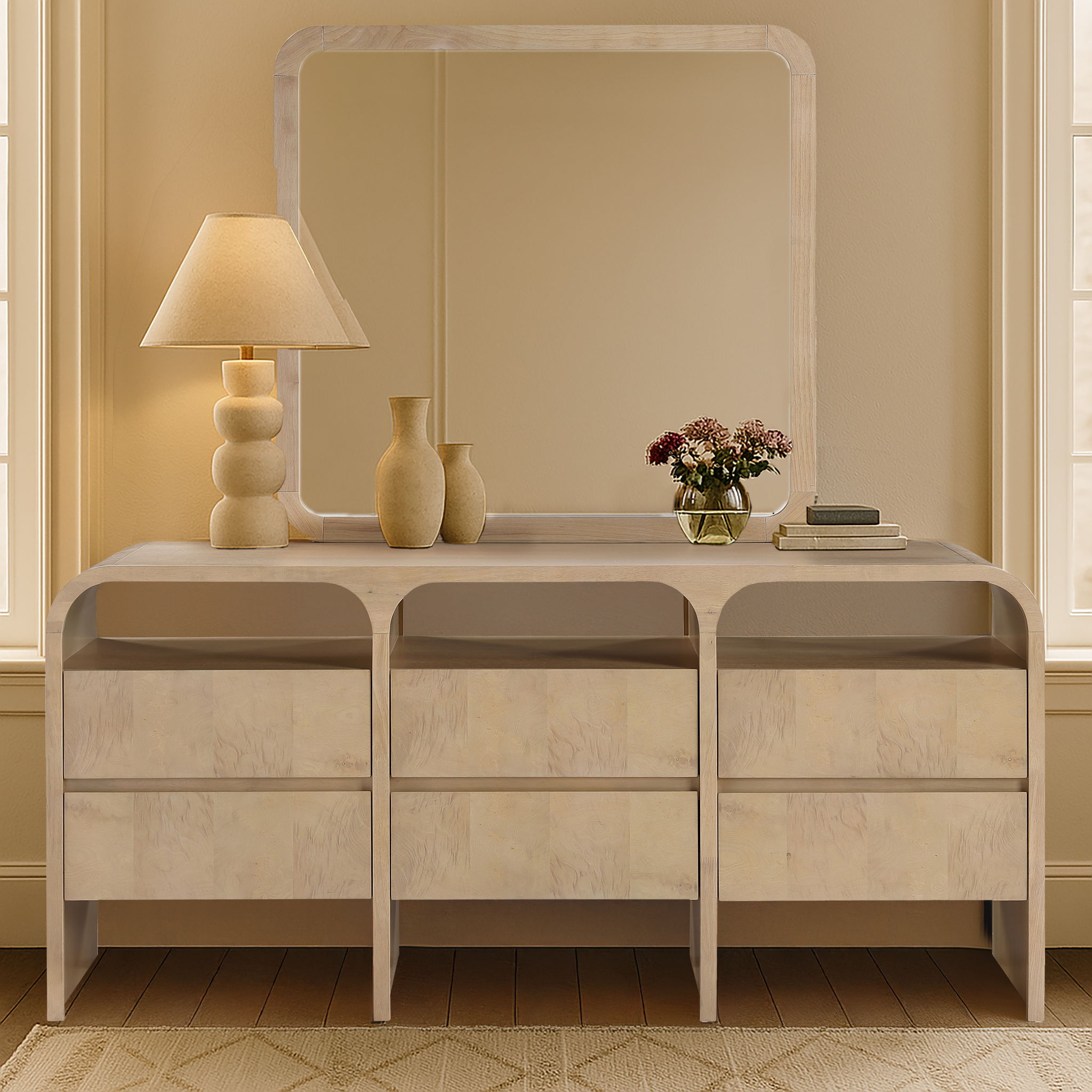 Giada - Solid Wood And Veneer Mirror - Natural