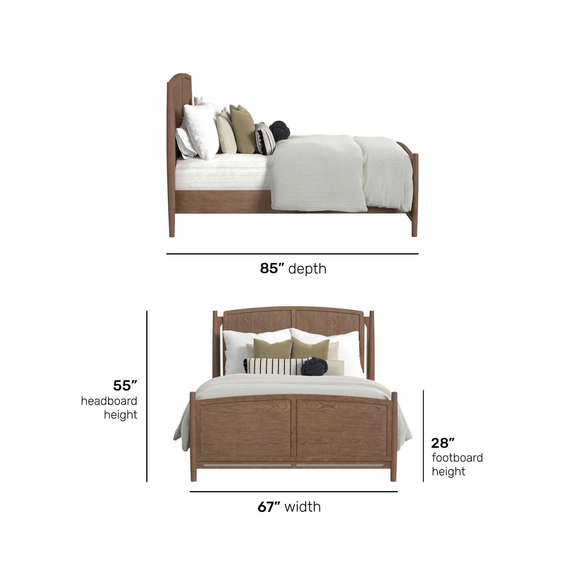 Verona - Queen Panel Bed - Dark Brown, light brown, view 5
