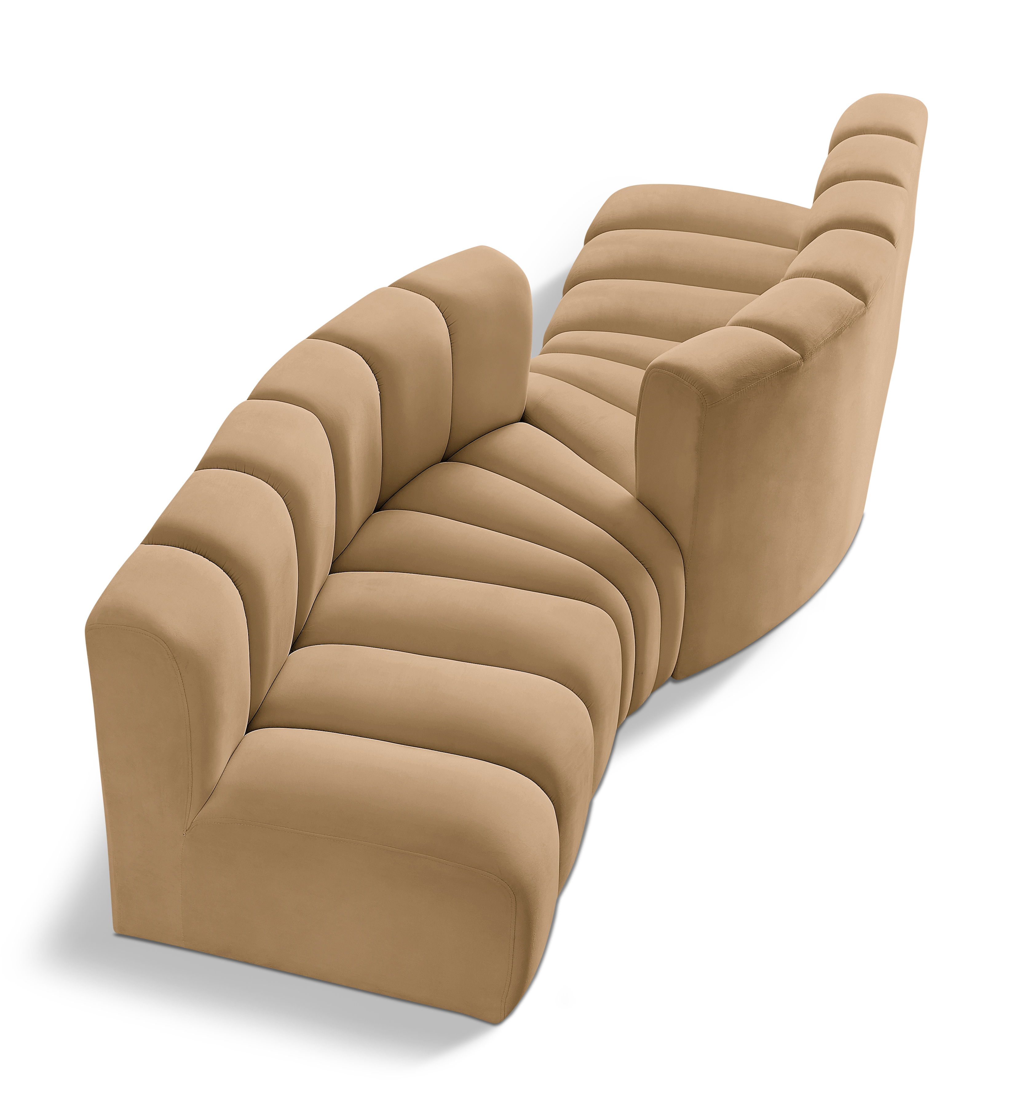 Arc - Velvet 4 Piece Sofa - Camel
