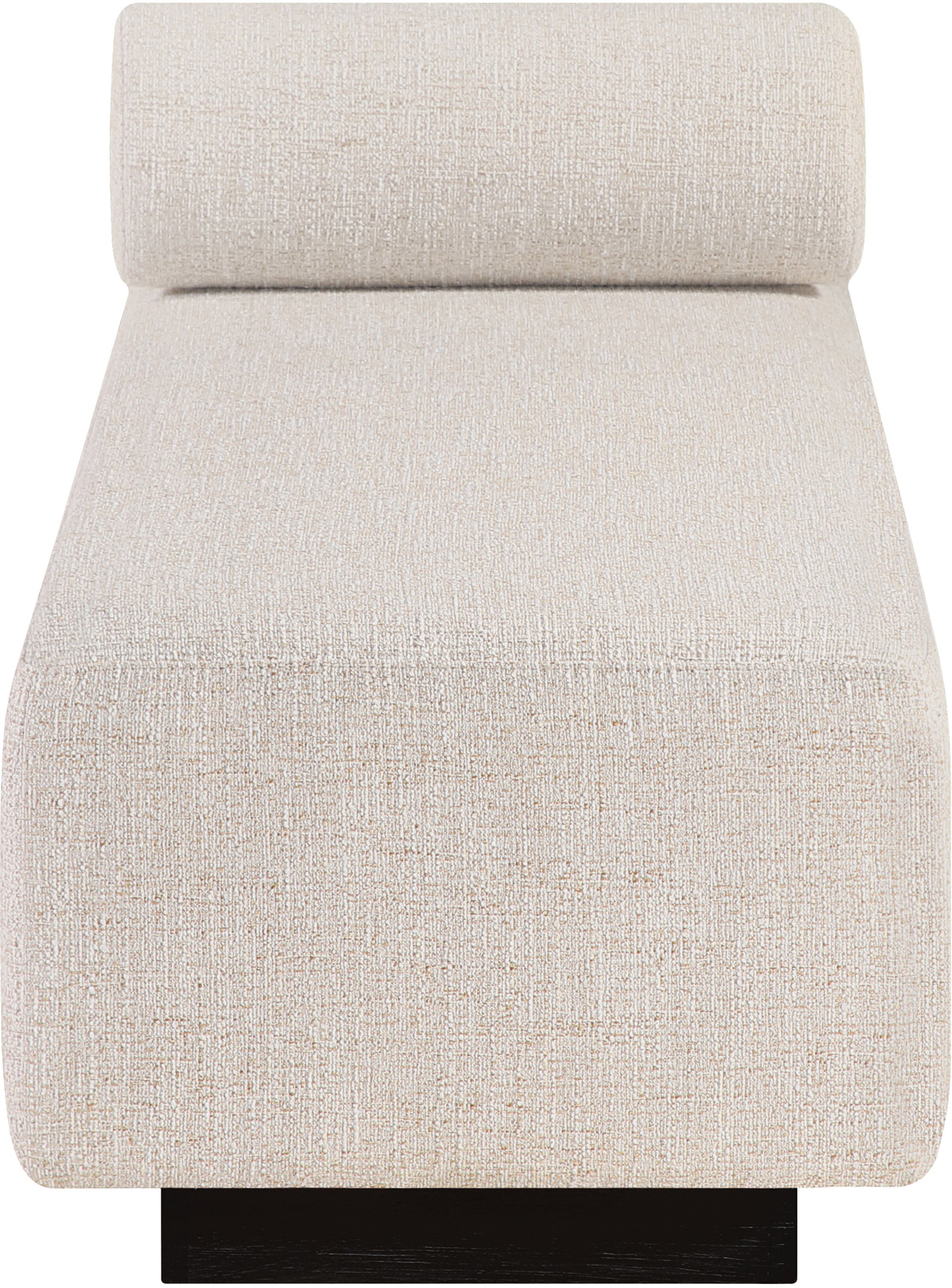 Zephyr - Linen Textured Fabric Upholstered Chaise - Beige / Painted Black