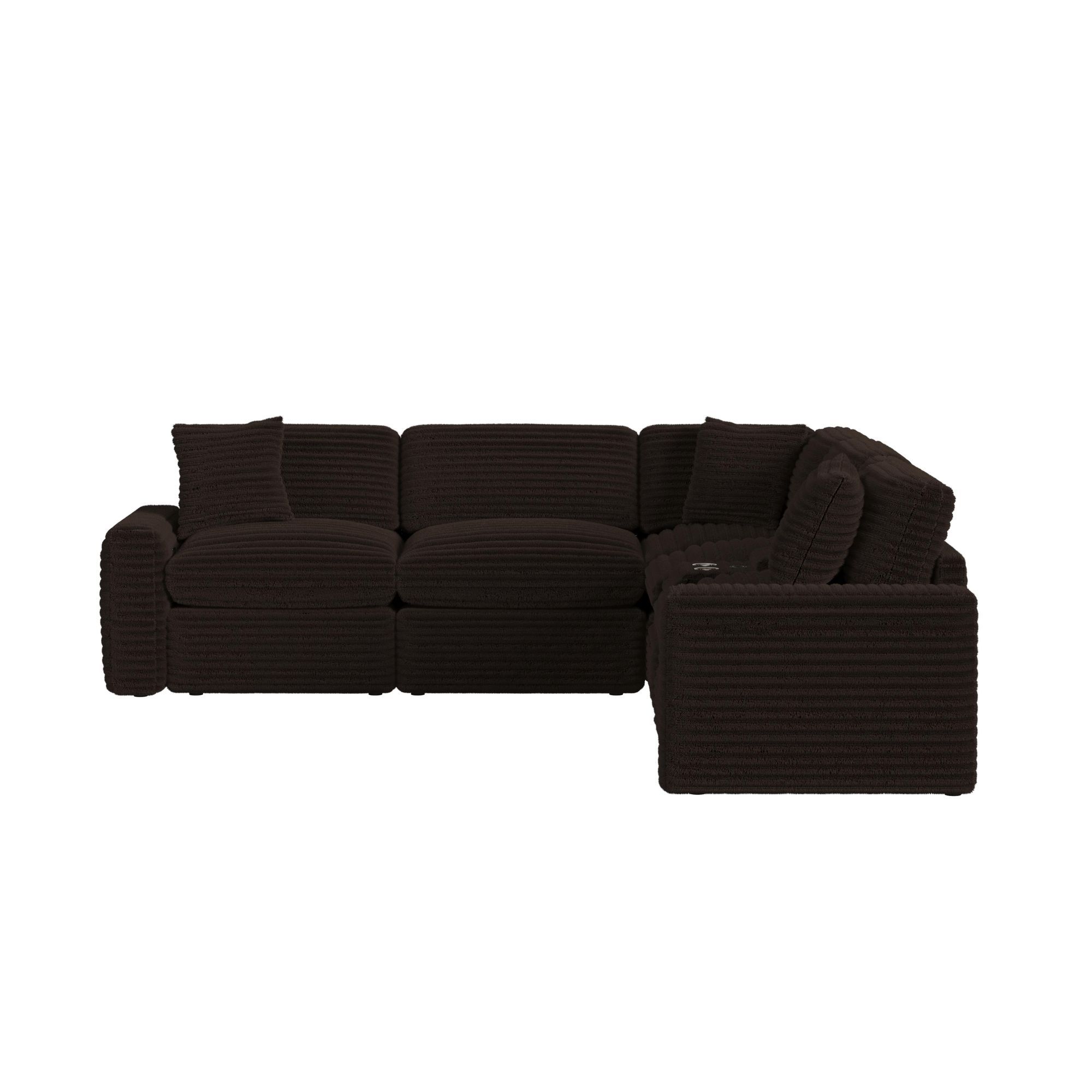 Corsicana - Sectional Console With Wireless Charger - Masis Espresso