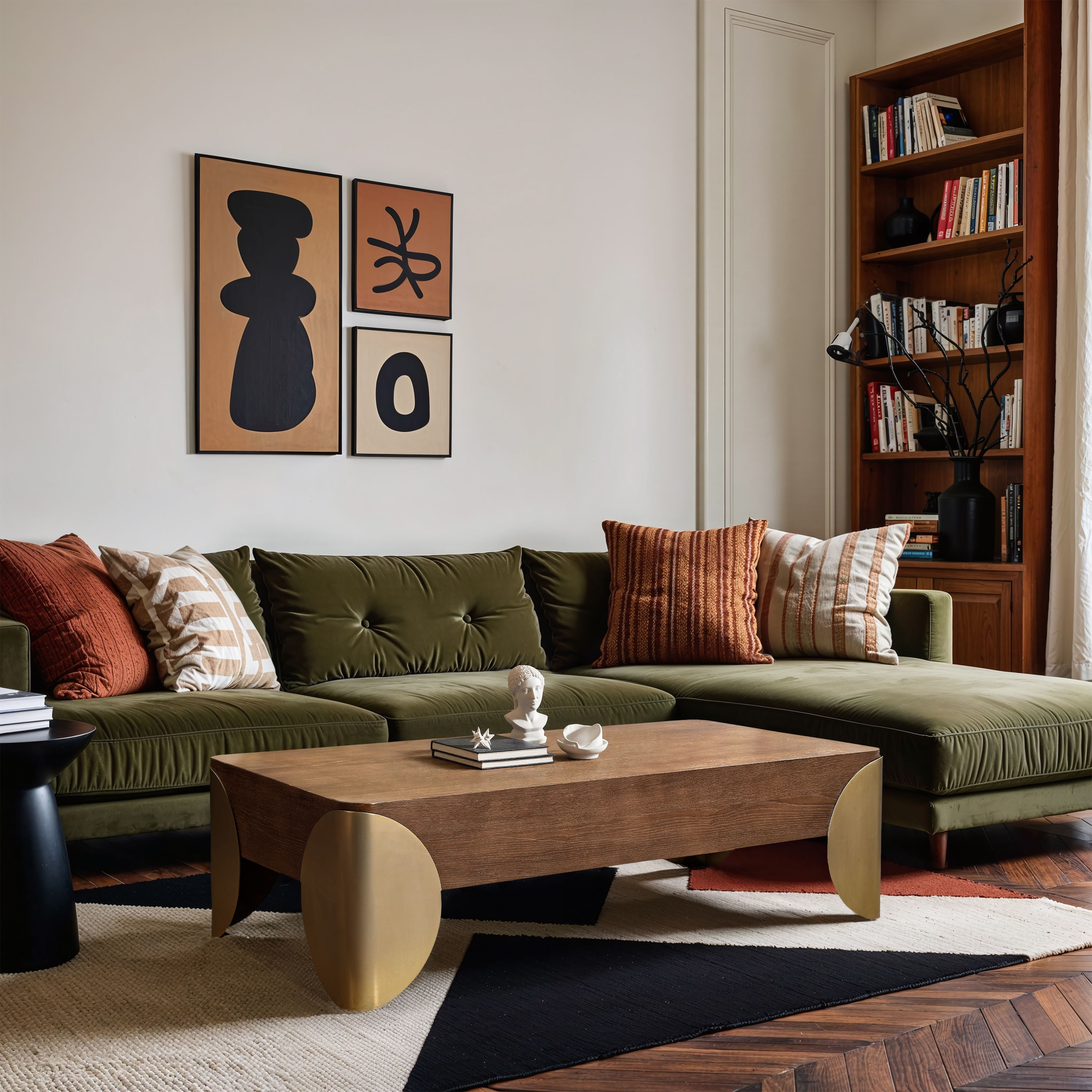 Cazari - Oak Wood And Iron Coffee Table - Brown