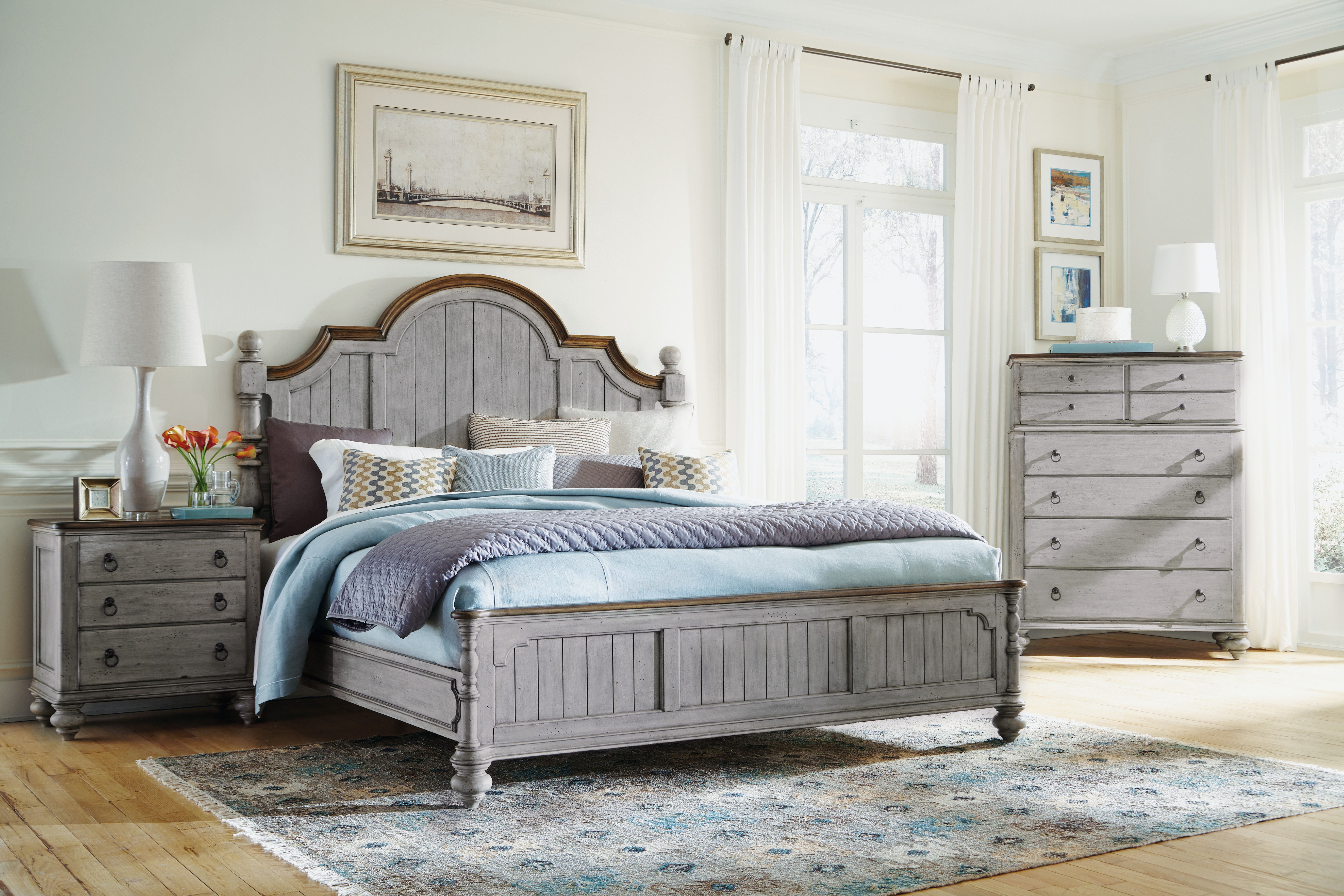 Plymouth - King Poster Bed - Gray, gray, view 5