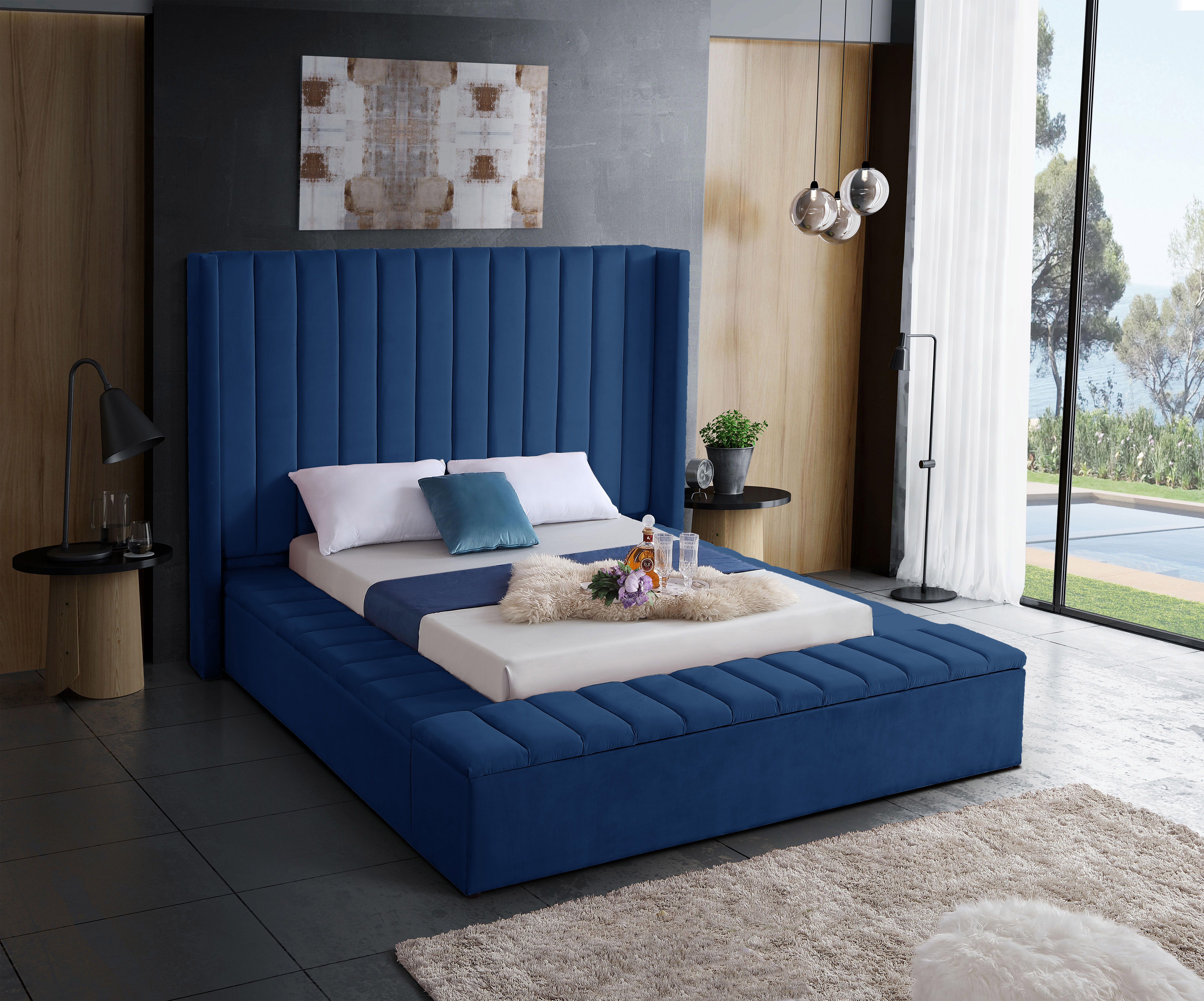 Kiki - King Bed - Navy