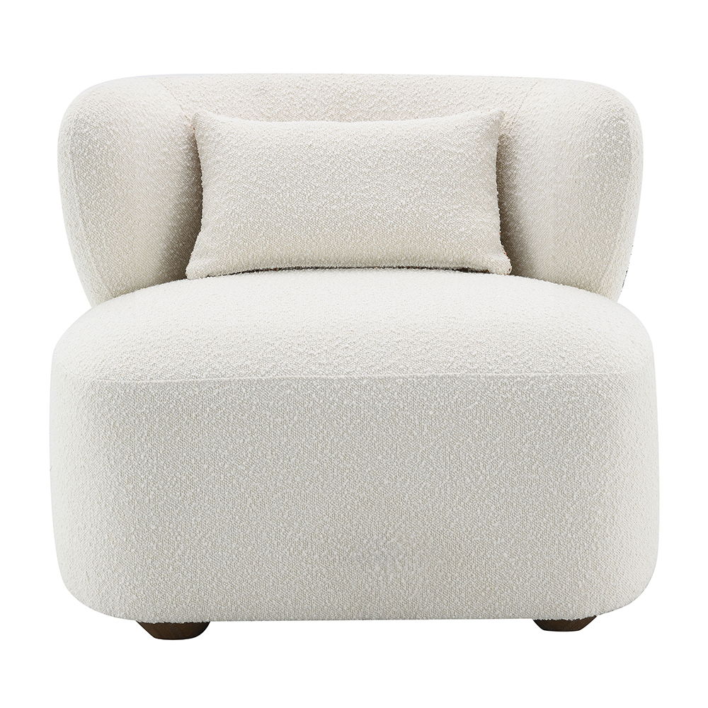 Darius - Accent Chair With Pillow - Beige Boucle, beige, view 4
