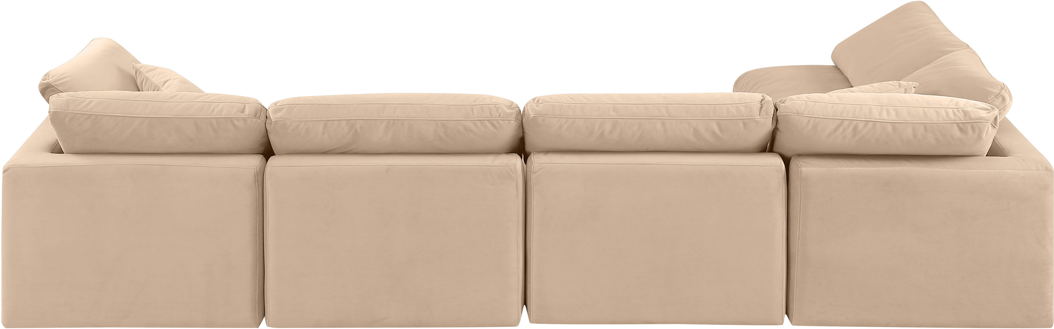 Indulge - Velvet 5 Piece Modular Sectional - Beige