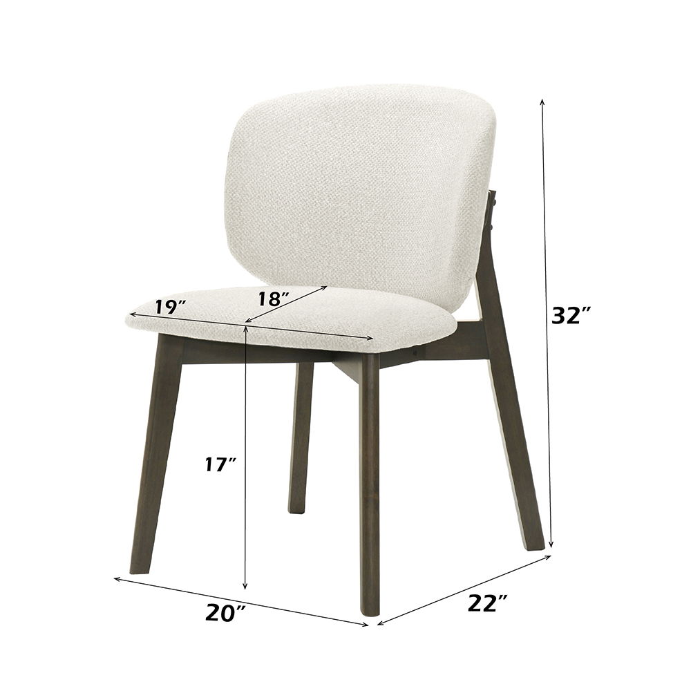 Mallin - Side Chair (Set of 2) - Gray Chenille & Walnut, light gray, view 7