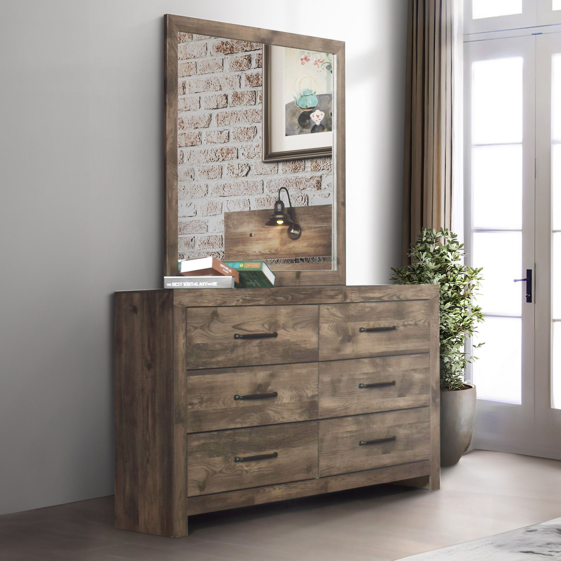 Misty Lodge - Mirror - Greige, light brown, view 5