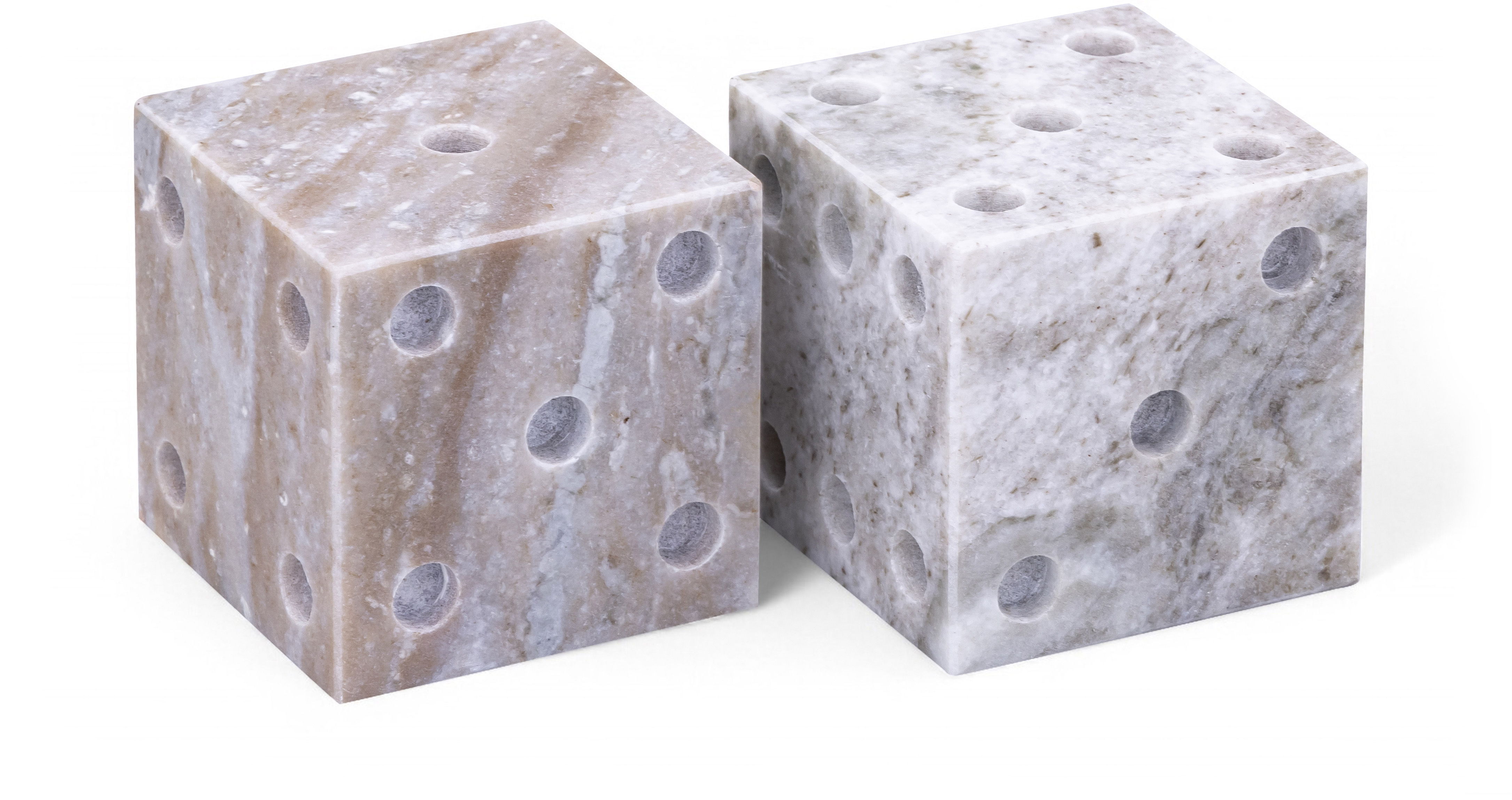 Dice - Marble Decorative - Brown