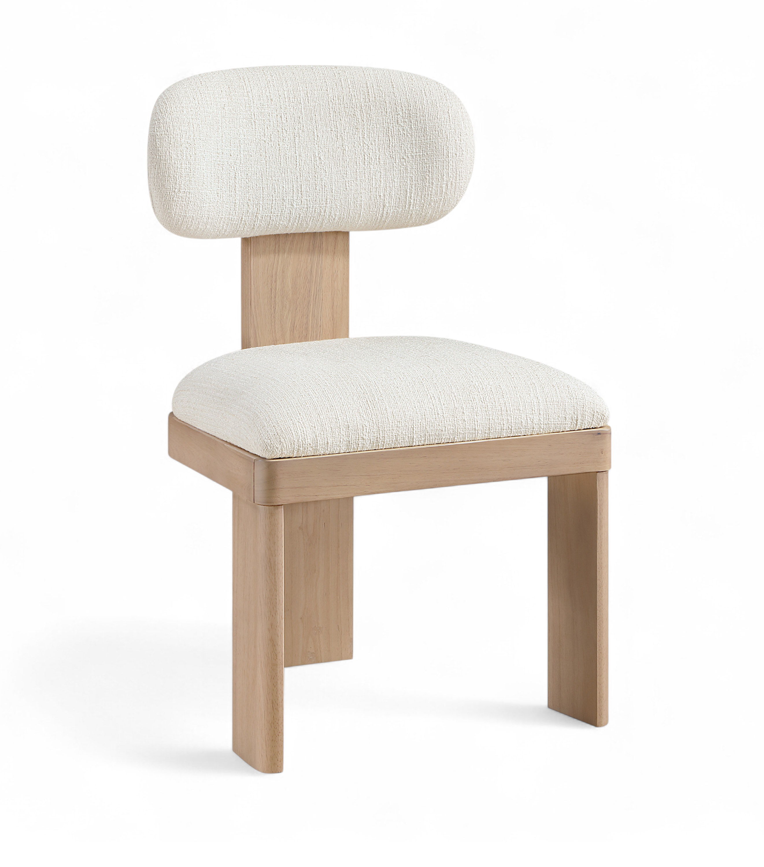 Timbra - Linen Textured Fabric Upholstered Dining Chair (Set of 2) - Cream