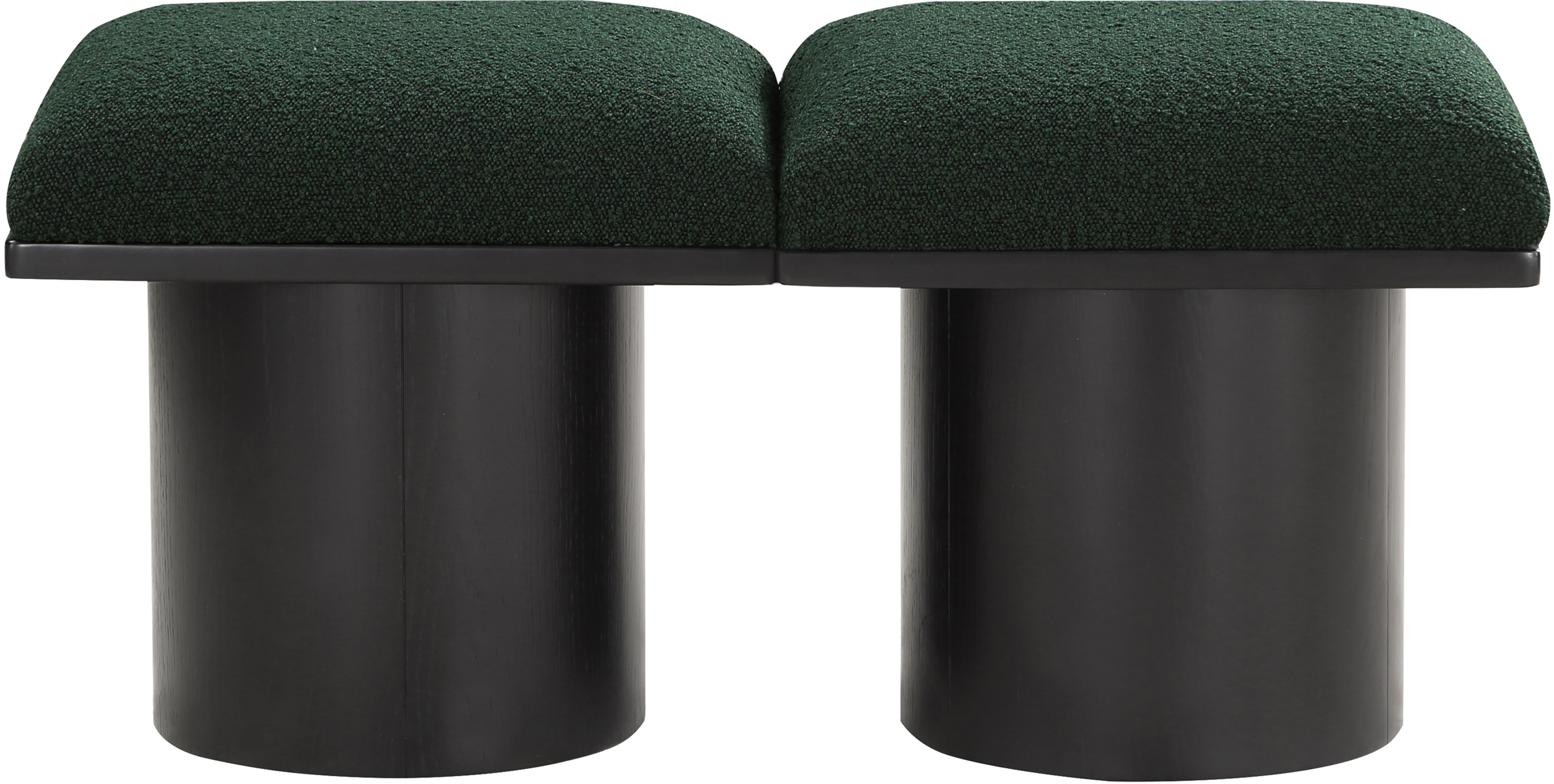 Pavilion - 36" 2 Piece Modular Bench With Black Base - Green