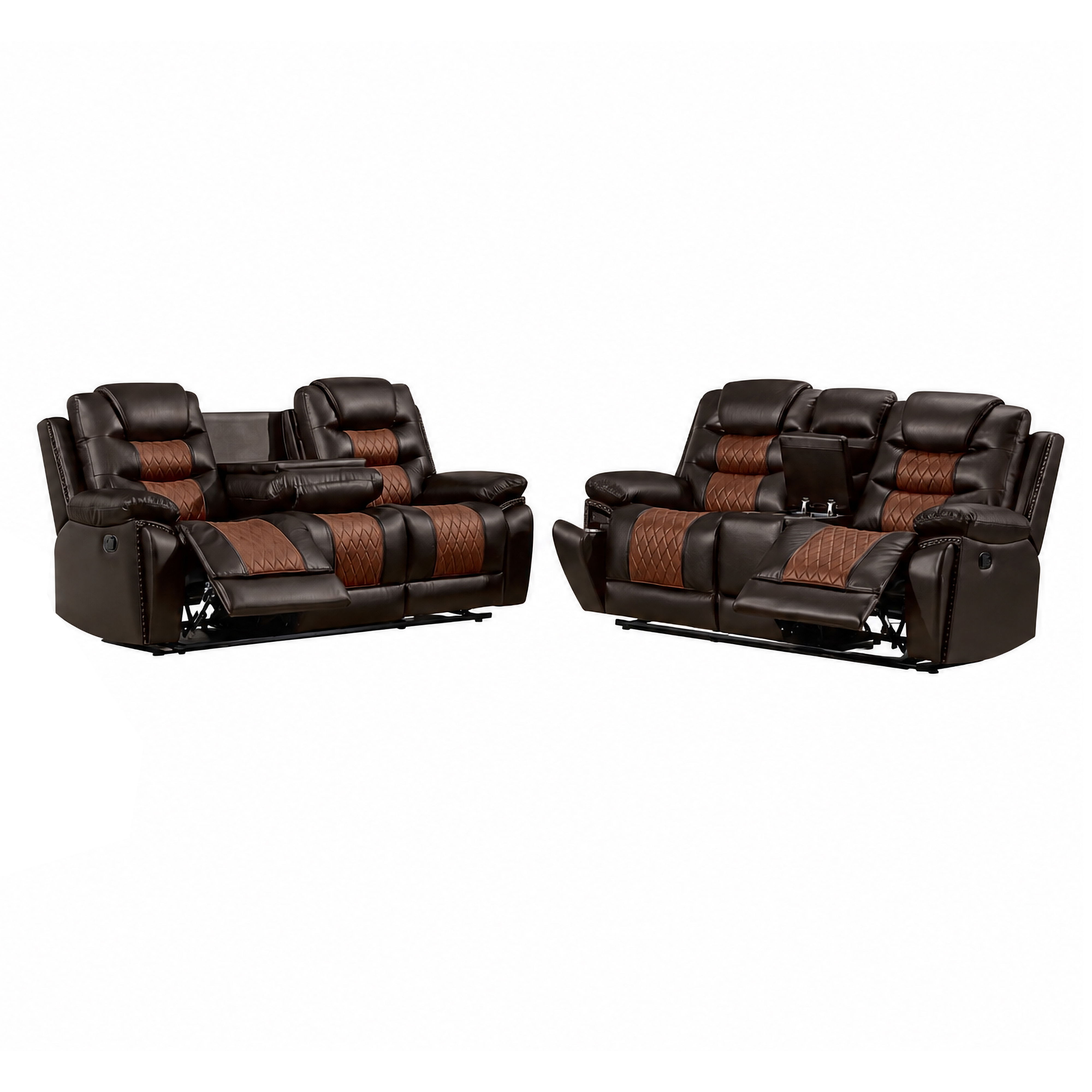 Nikko - Manual 2 Piece Sofa & Loveseat - Brown
