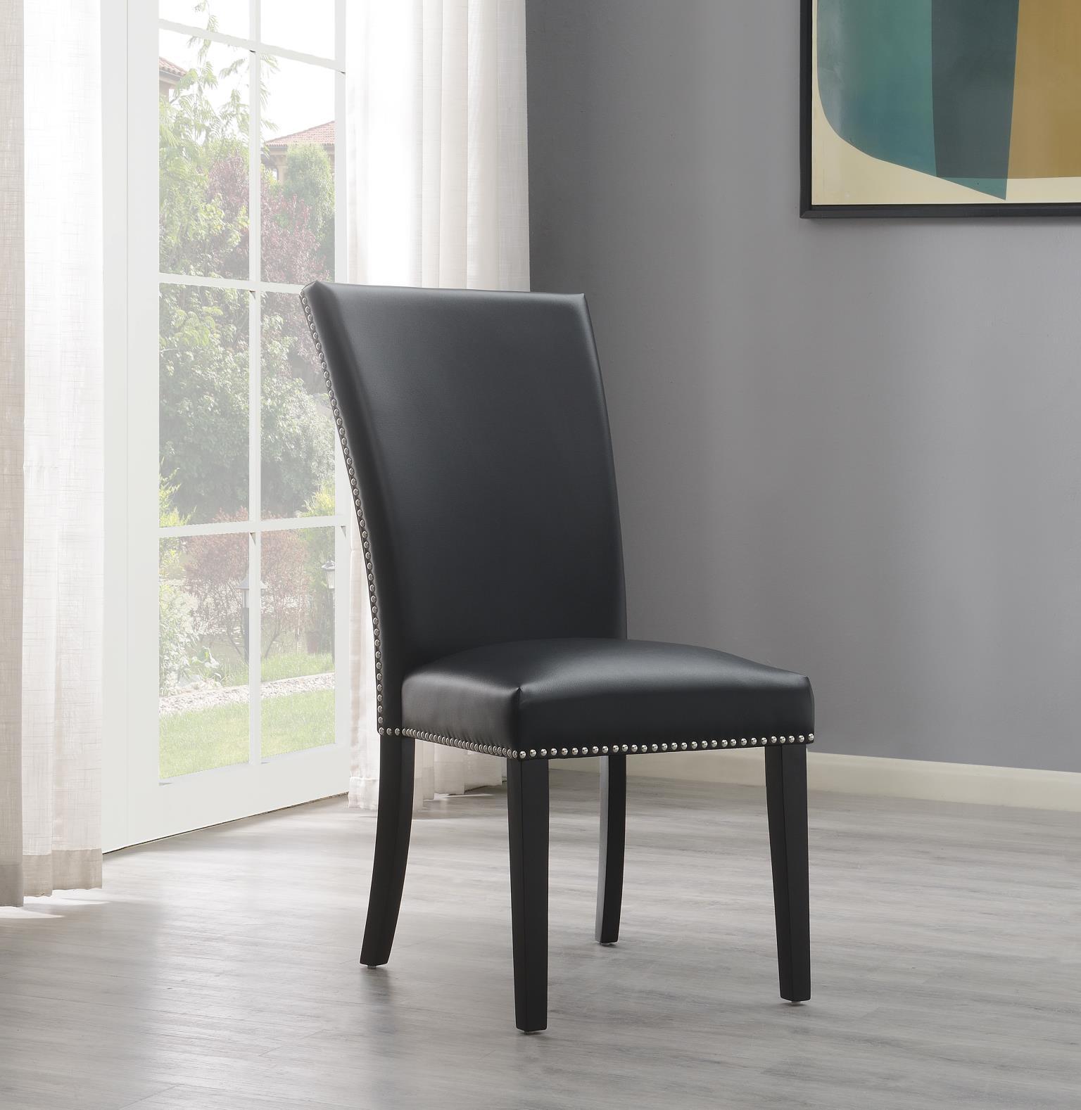 D135 - Faux Leather Dining Chair (Set of 2) - Black