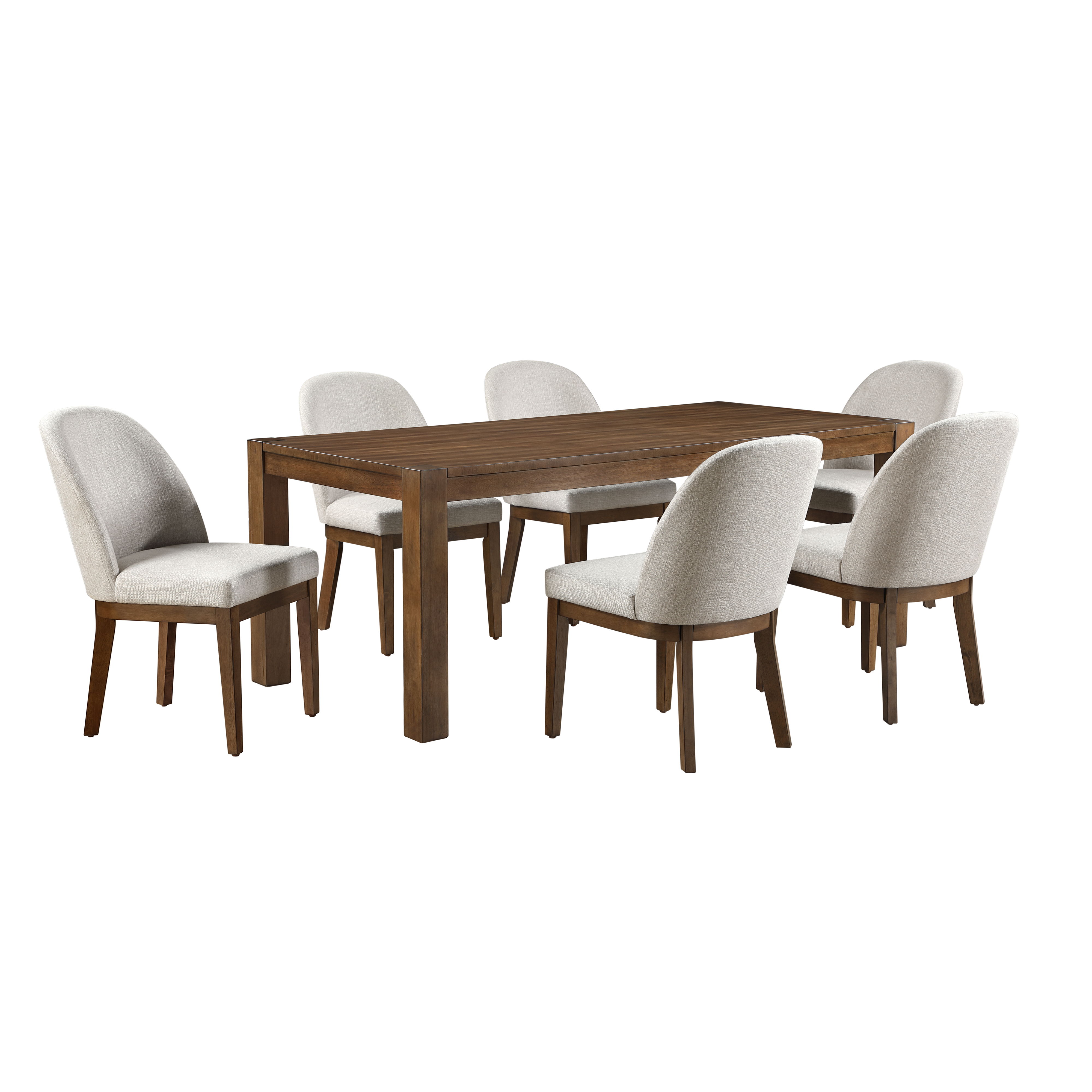 Phoenix - 78" Dining Table & 6 Chairs - Brown