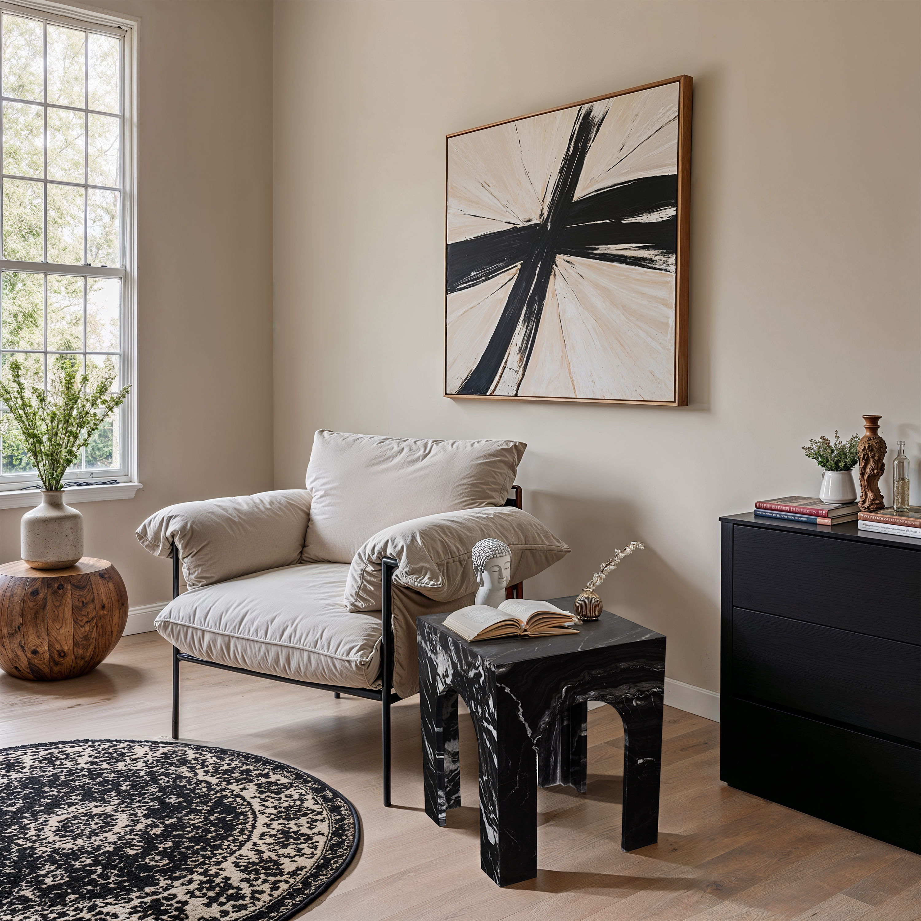 Palermo - Marble End Table - Black
