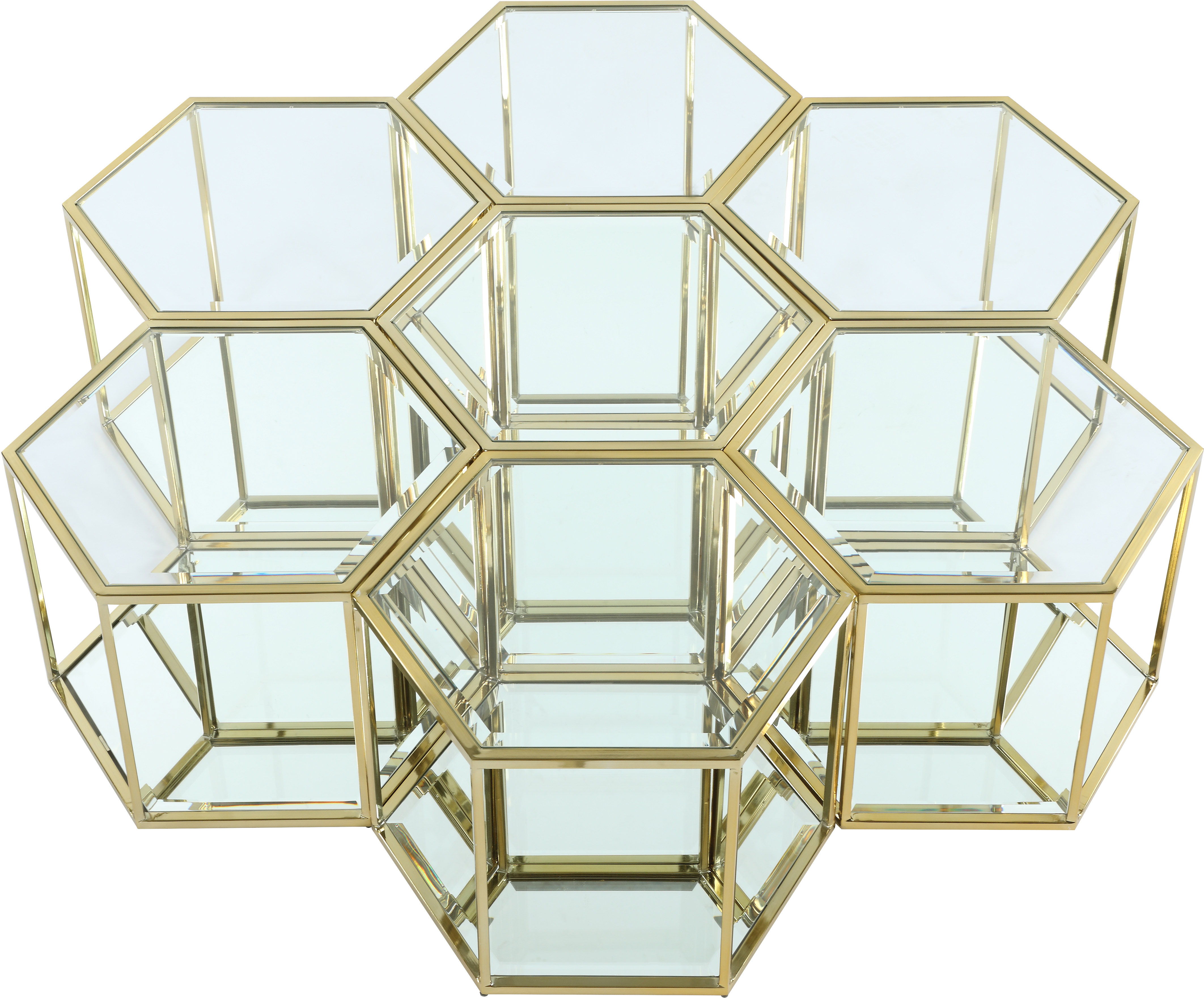 Sei - Coffee Table 7 Piece - Gold