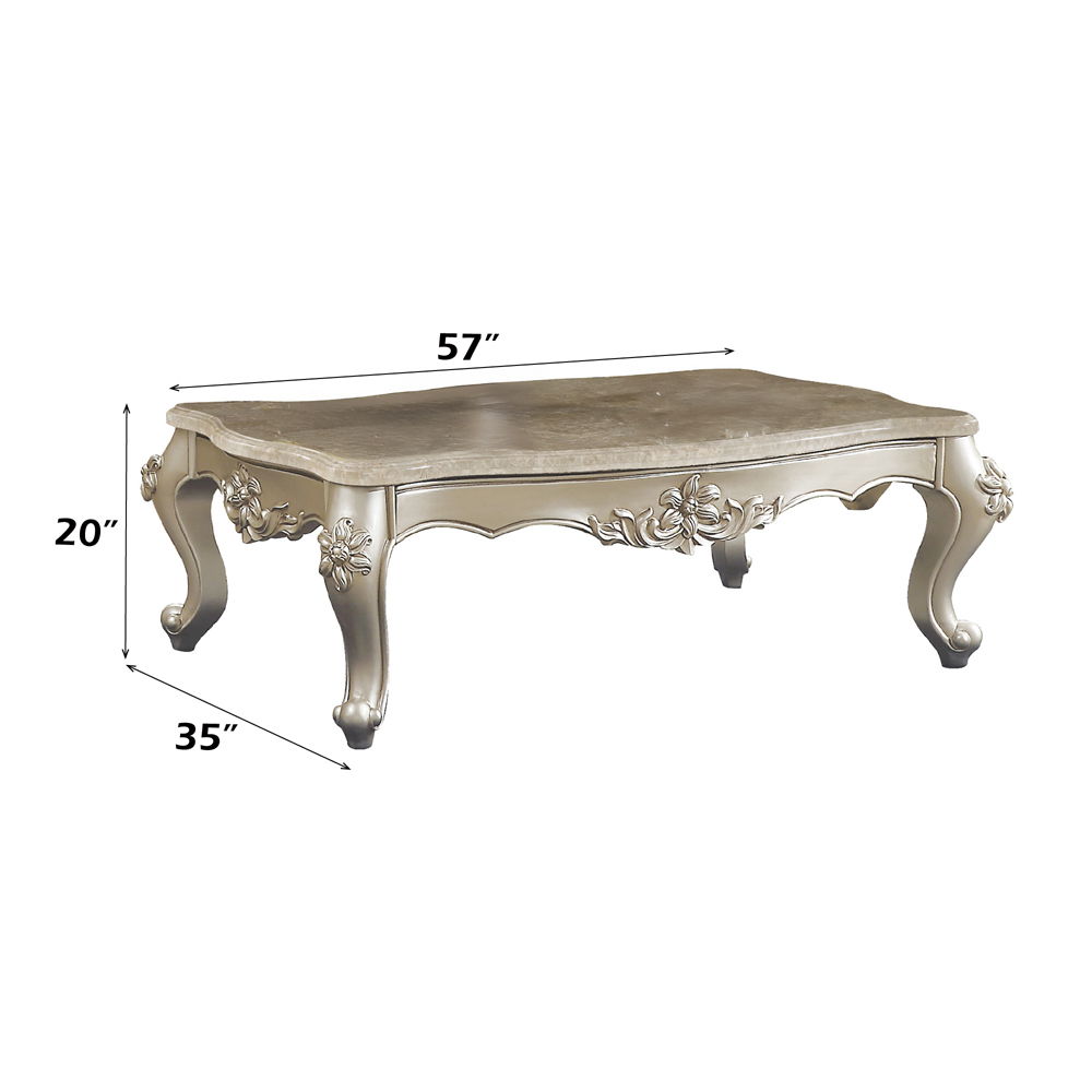 Bently - Coffee Table - Marble Top & Champagne, beige, view 3
